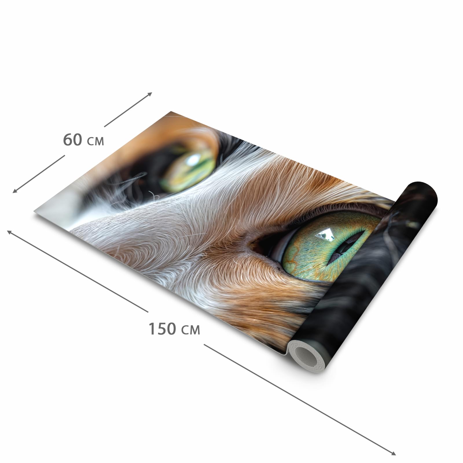 Langlebiger Küchenläufer mit Motiv Katzenaugen in der Grösse 60x300 cm, waschbar