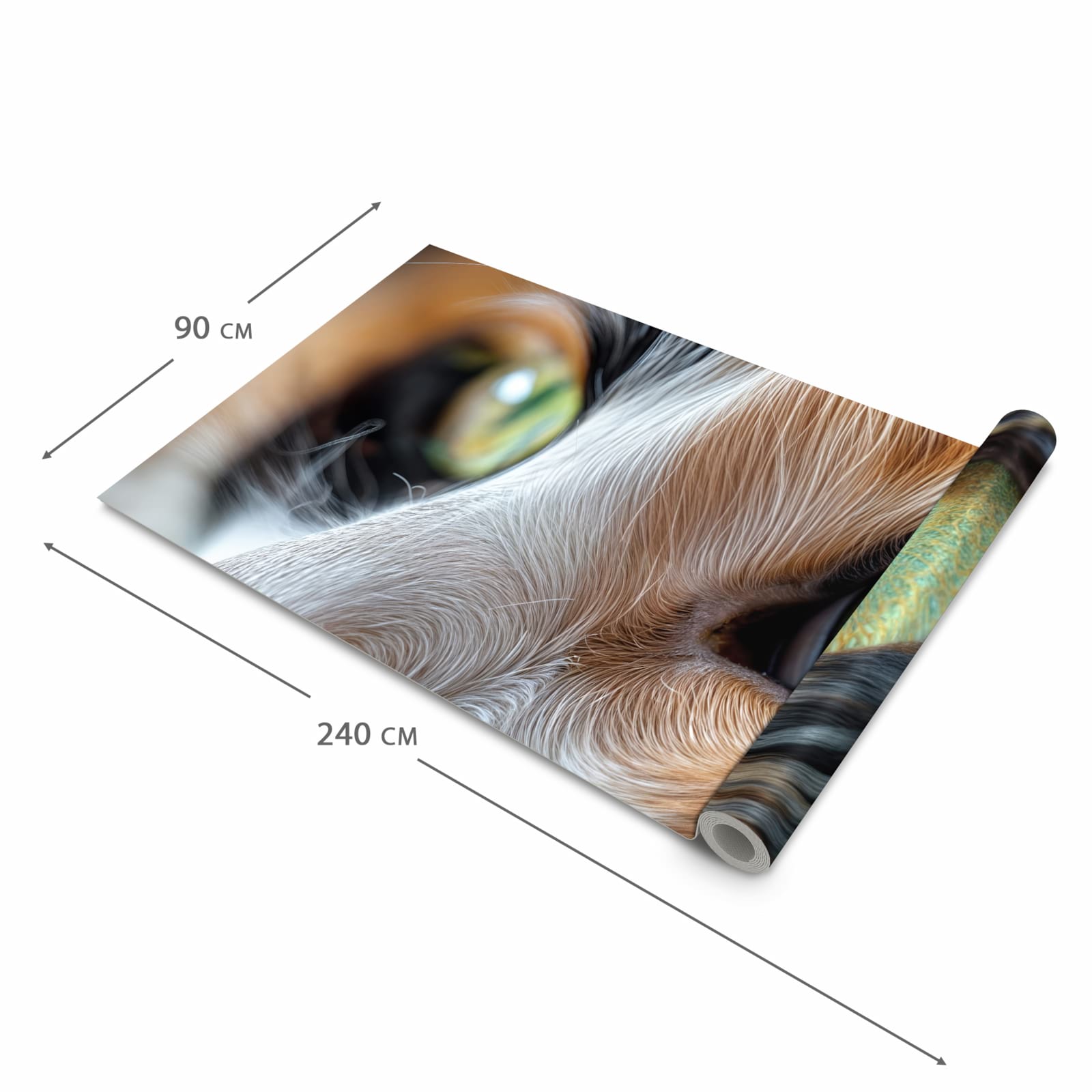 Rutschfester Küchenteppich mit Motiv Katzenaugen in der Grösse 60x90 cm