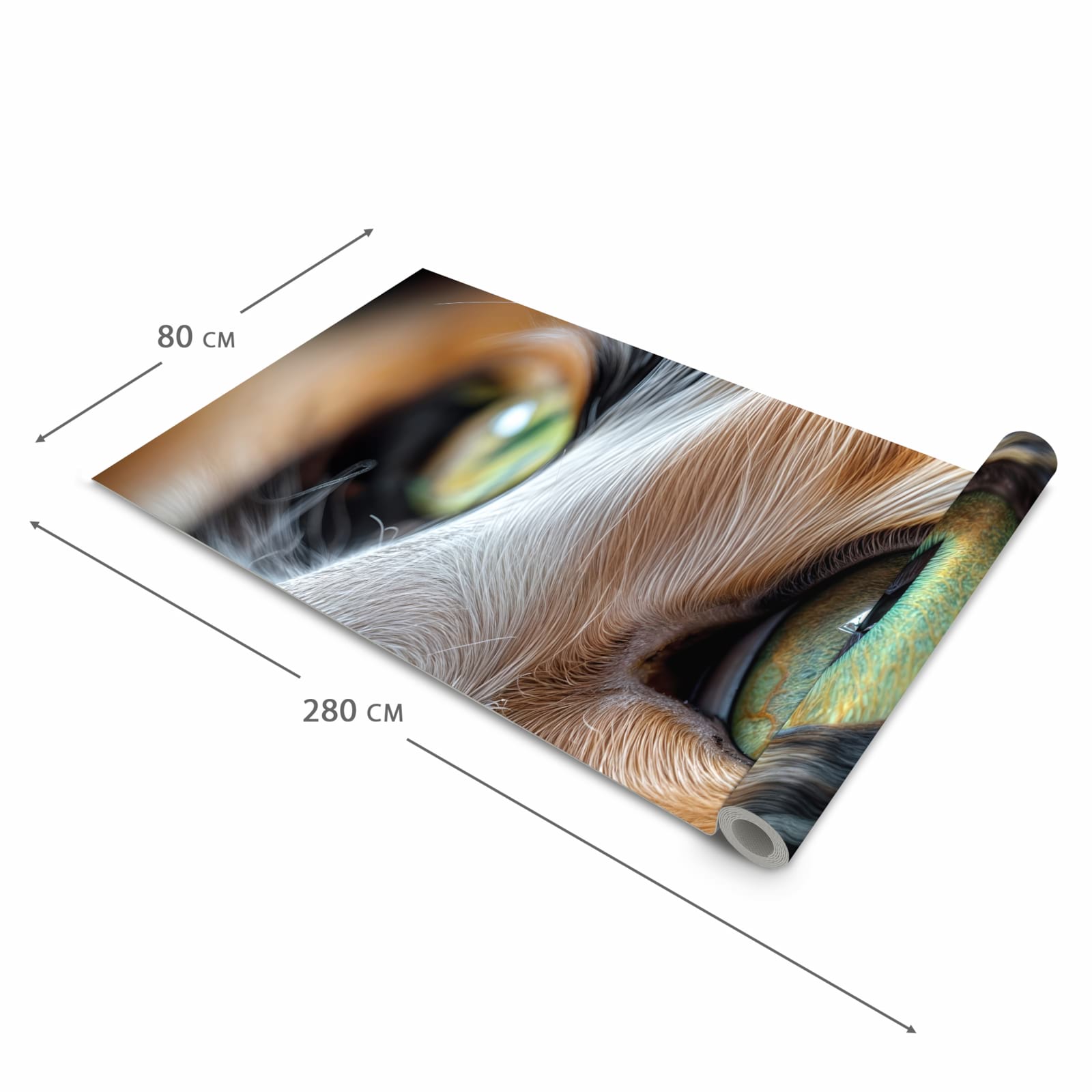 Strapazierfähiger Küchenläufer mit Motiv Katzenaugen in der Grösse 60x300 cm, waschbar