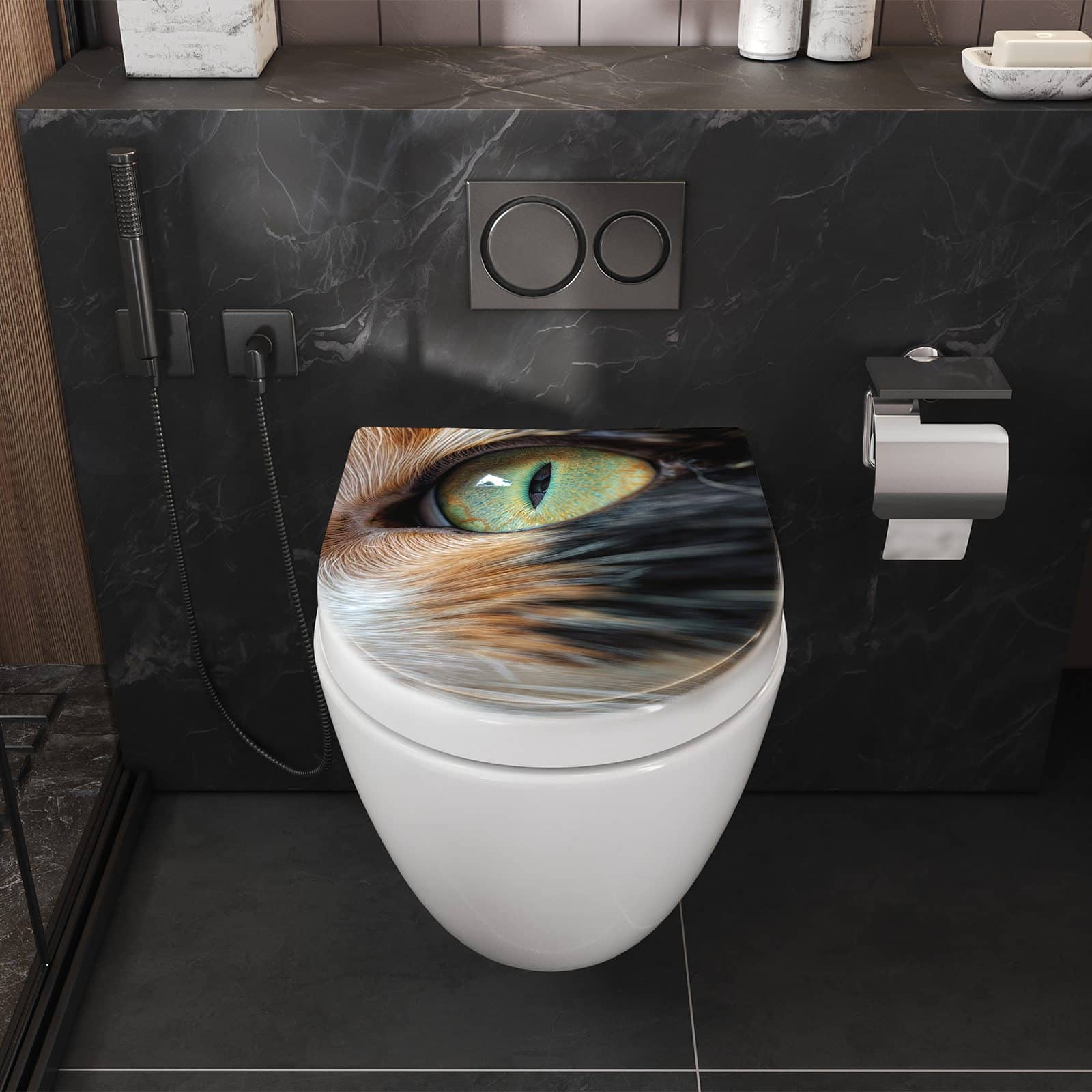 WC-Sitz mit Absenkautomatik Katzenaugen