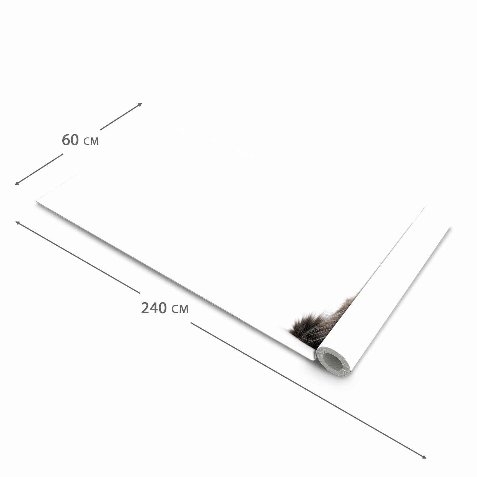 Rutschhemmender waschbarer Küchenläufer mit Motiv Flauschige Katze in der Größe 60x270 cm