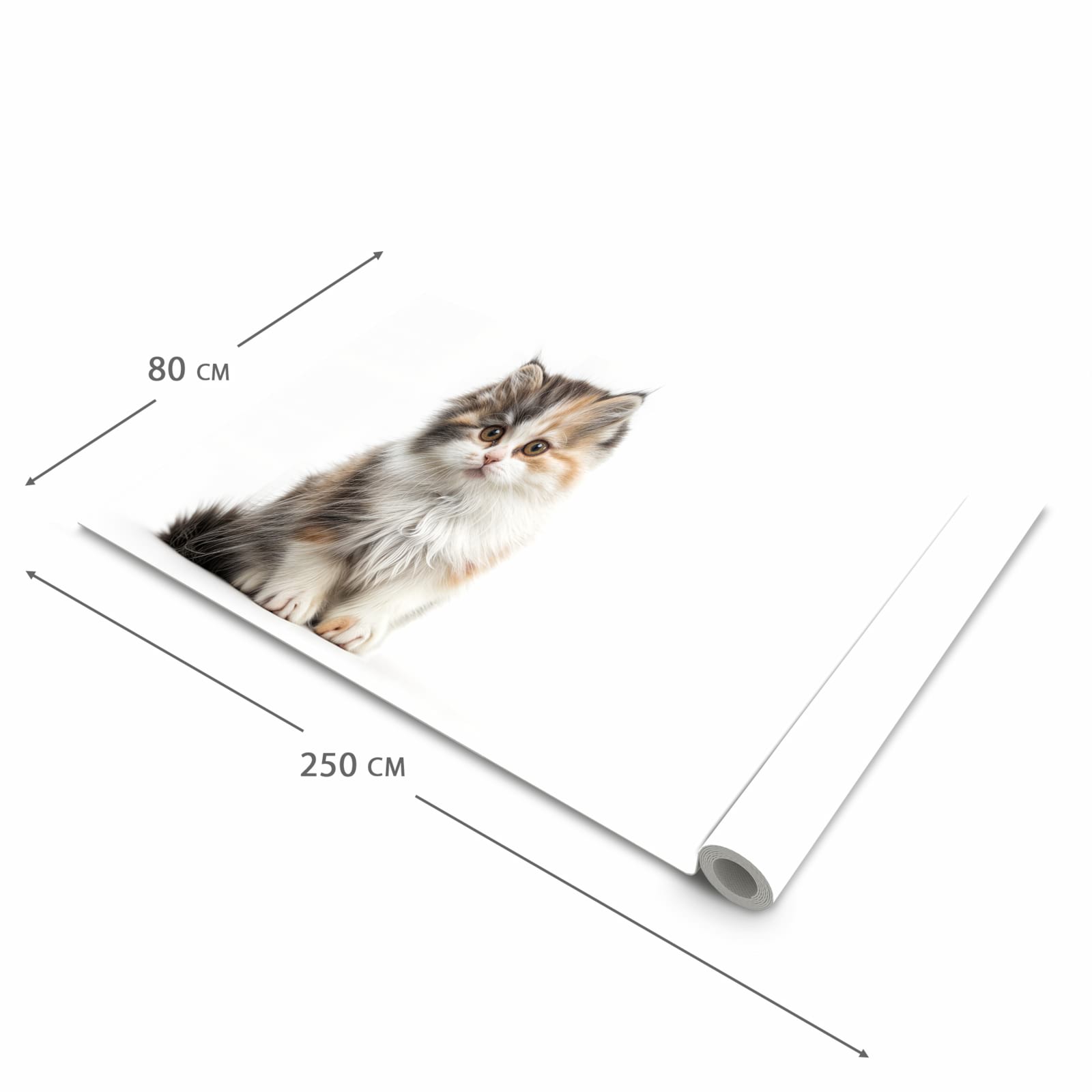 Waschbarer rutschfester Küchenteppich mit Motiv Flauschige Katze in der Grösse 60x300 cm