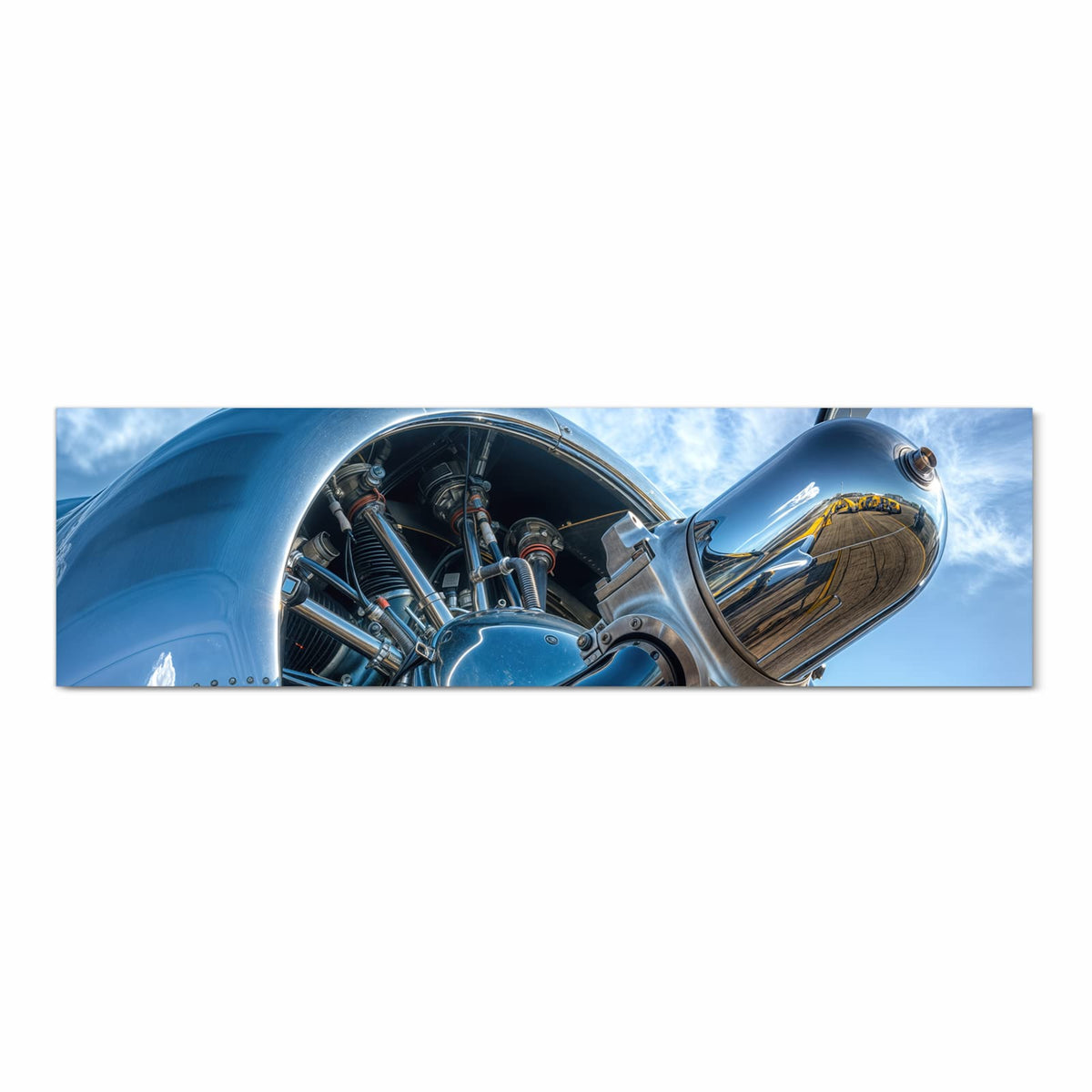 Flacher großer Küchenteppich mit Motiv Flugzeugmotor in Frontansicht
