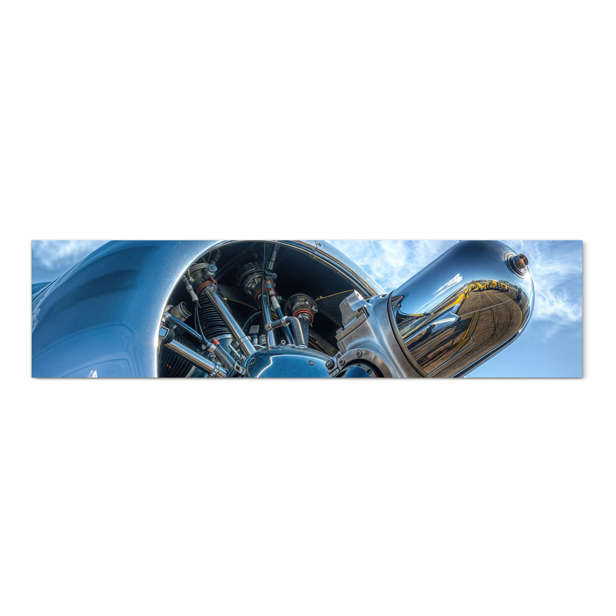 Wasserabweisender Küchenteppich mit Motiv Flugzeugmotor in Frontansicht