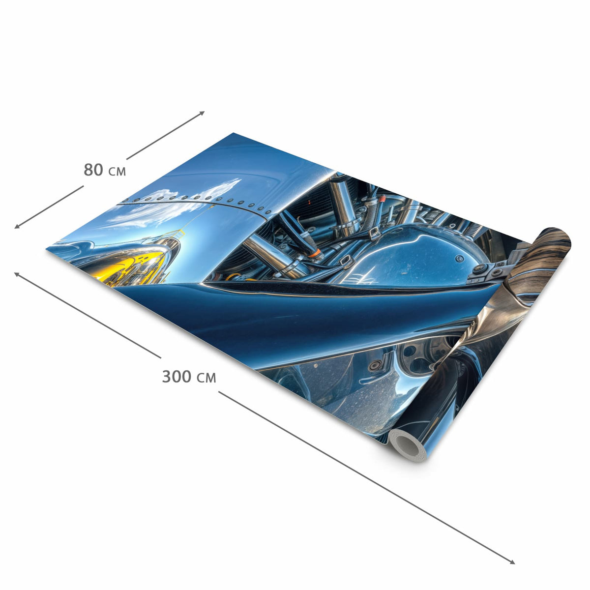 Schmutzabweisender Küchenvorleger mit Motiv Flugzeugmotor in der Größe 60x270 cm