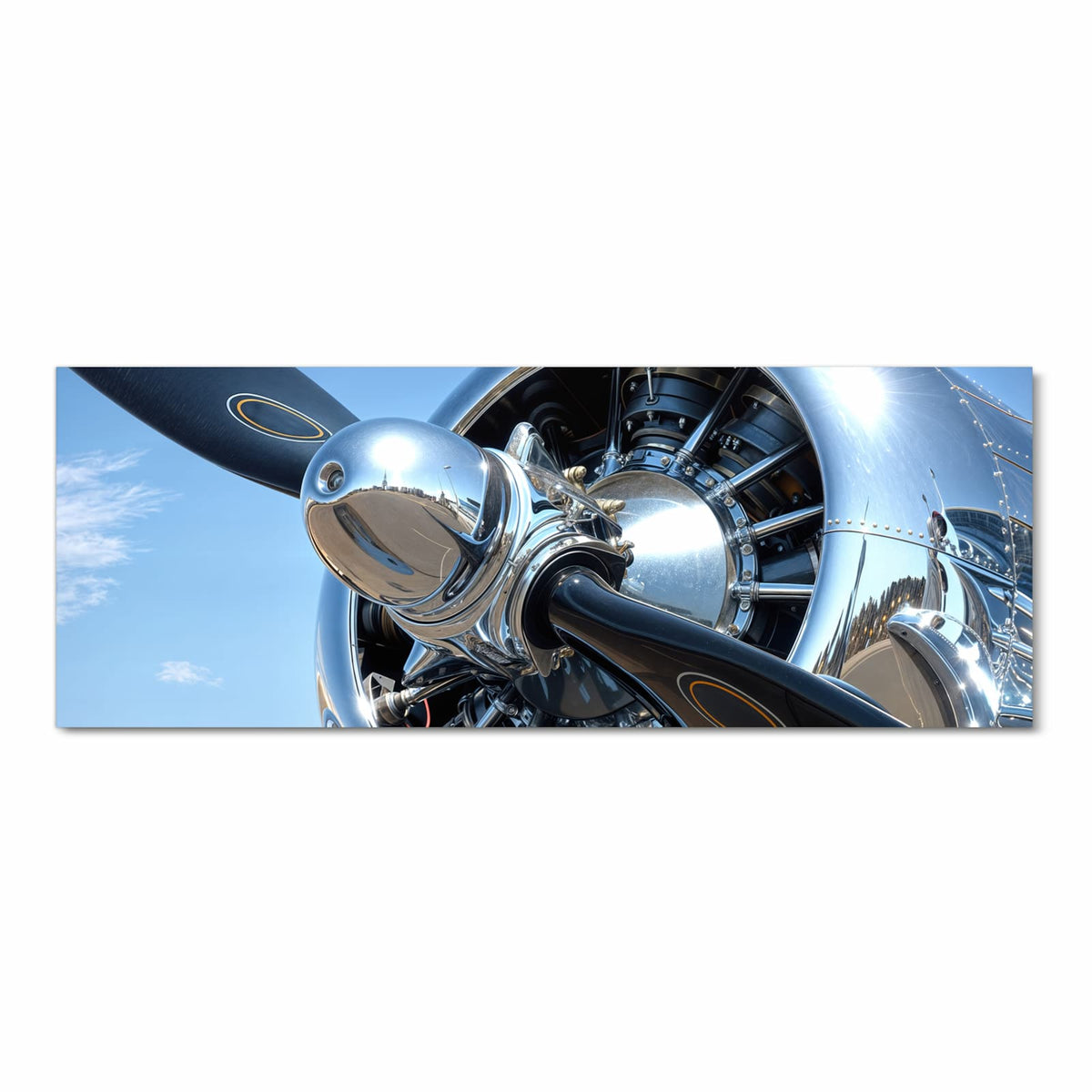 Geräuschdämpfender Bodenläufer mit Motiv Flugzeugpropeller in Frontansicht