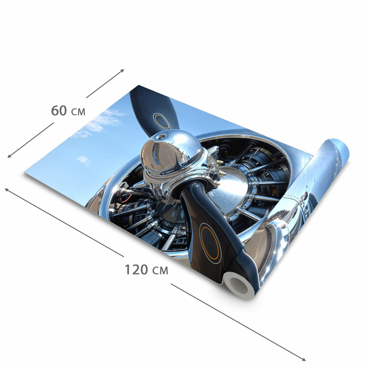 Komfortabler Küchenläufer mit Motiv Flugzeugpropeller in der Grösse 60x240 cm