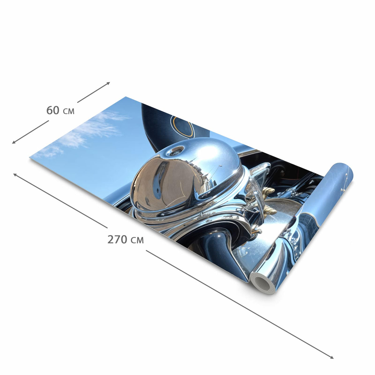 Hygienischer rutschfester Küchenläufer mit Motiv Flugzeugpropeller in der Grösse 60x270 cm