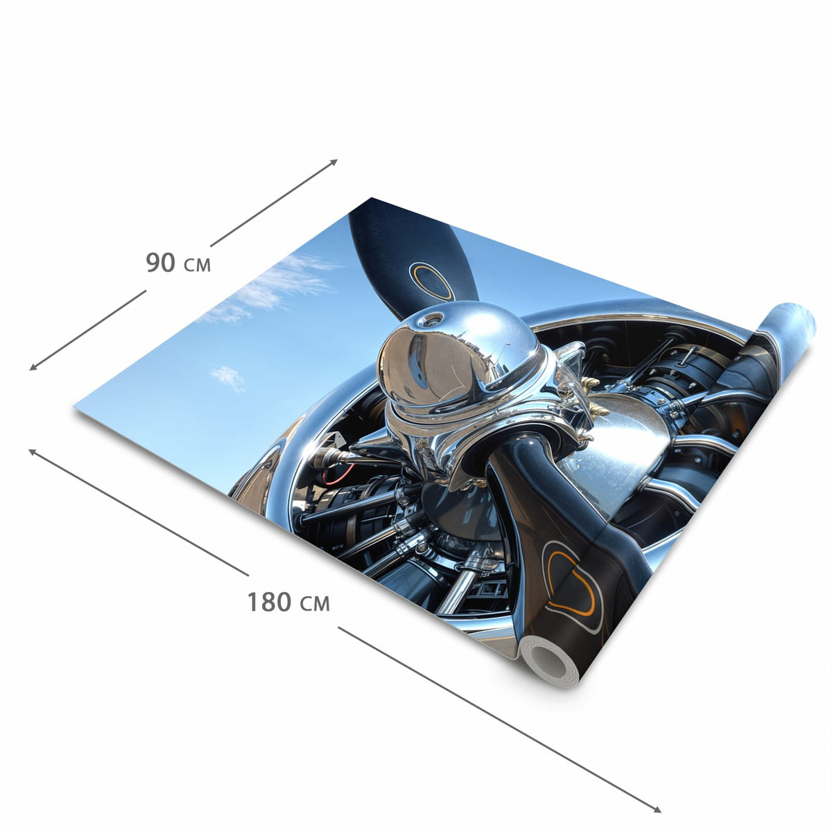 Ordnungsschaffender Küchenteppich mit Motiv Flugzeugpropeller in der Grösse 60x270 cm