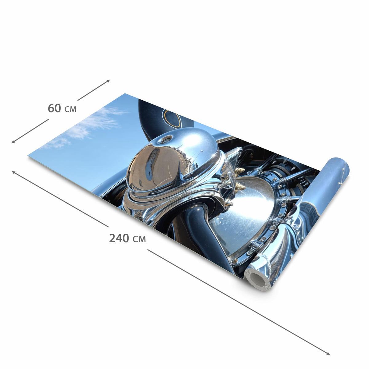 Küchenläufer mit angenehmer Haptik und Motiv Flugzeugpropeller in der Grösse 60x270 cm
