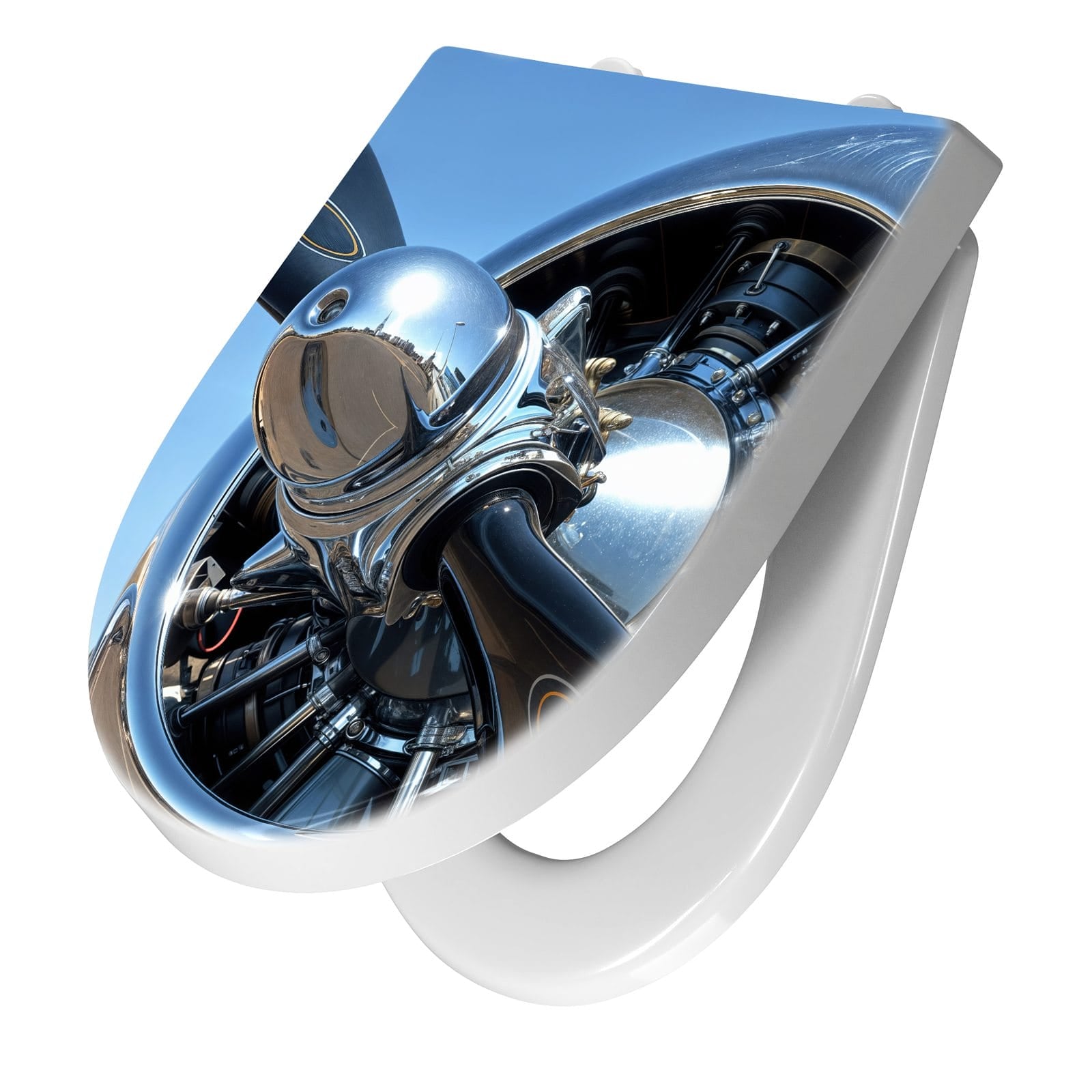 WC-Sitz mit Absenkautomatik Flugzeugpropeller