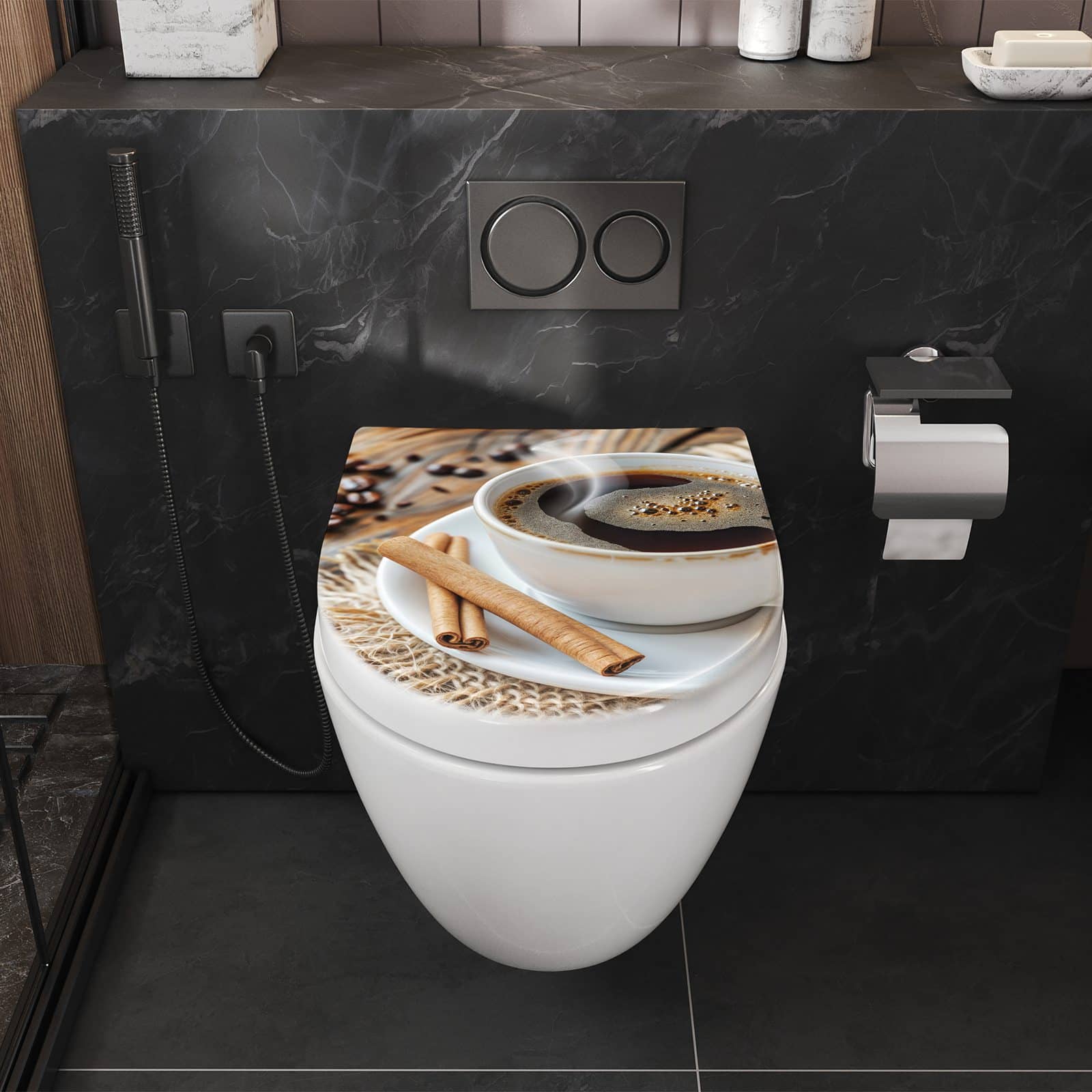 WC-Sitz mit Absenkautomatik Kaffee Zimt