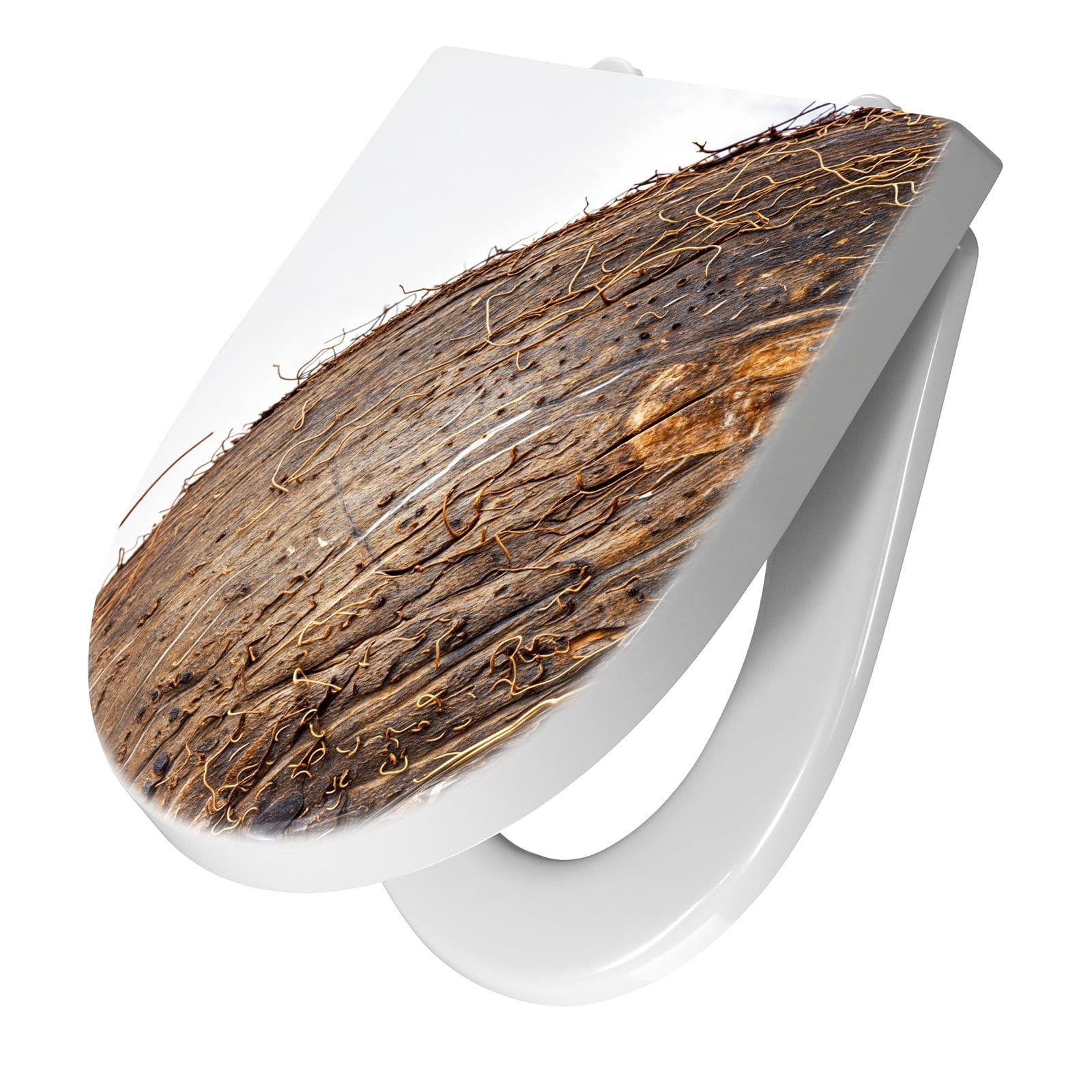 WC-Sitz mit Absenkautomatik Nuss Schale Detail