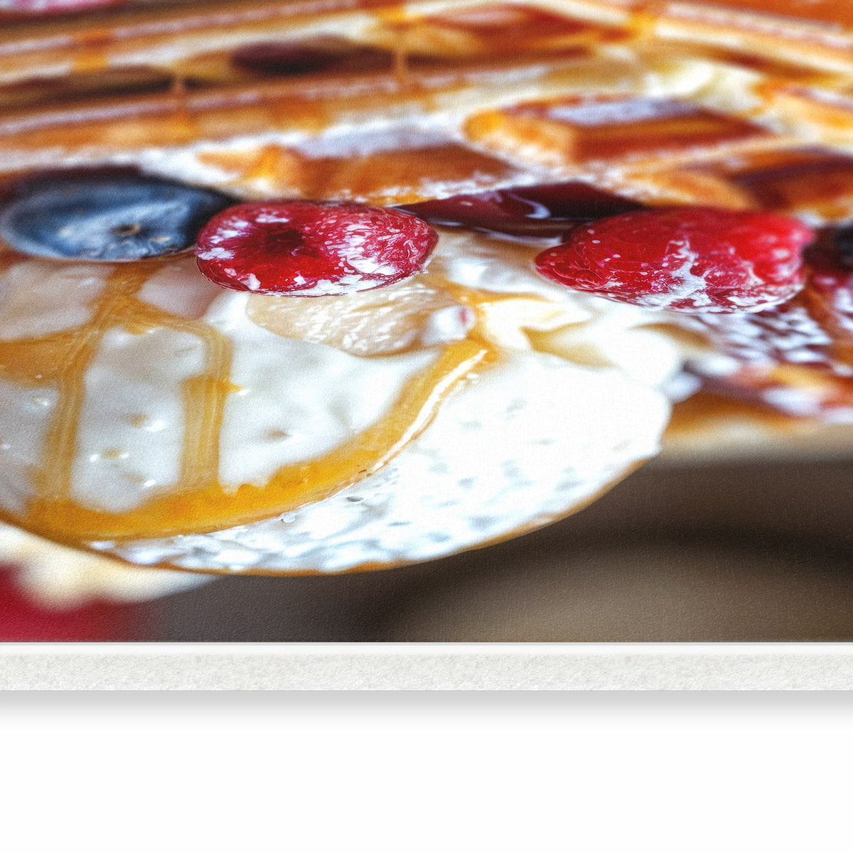 UV-beständiger Küchenläufer mit Motiv Belgische Waffeln in seitlicher Ansicht