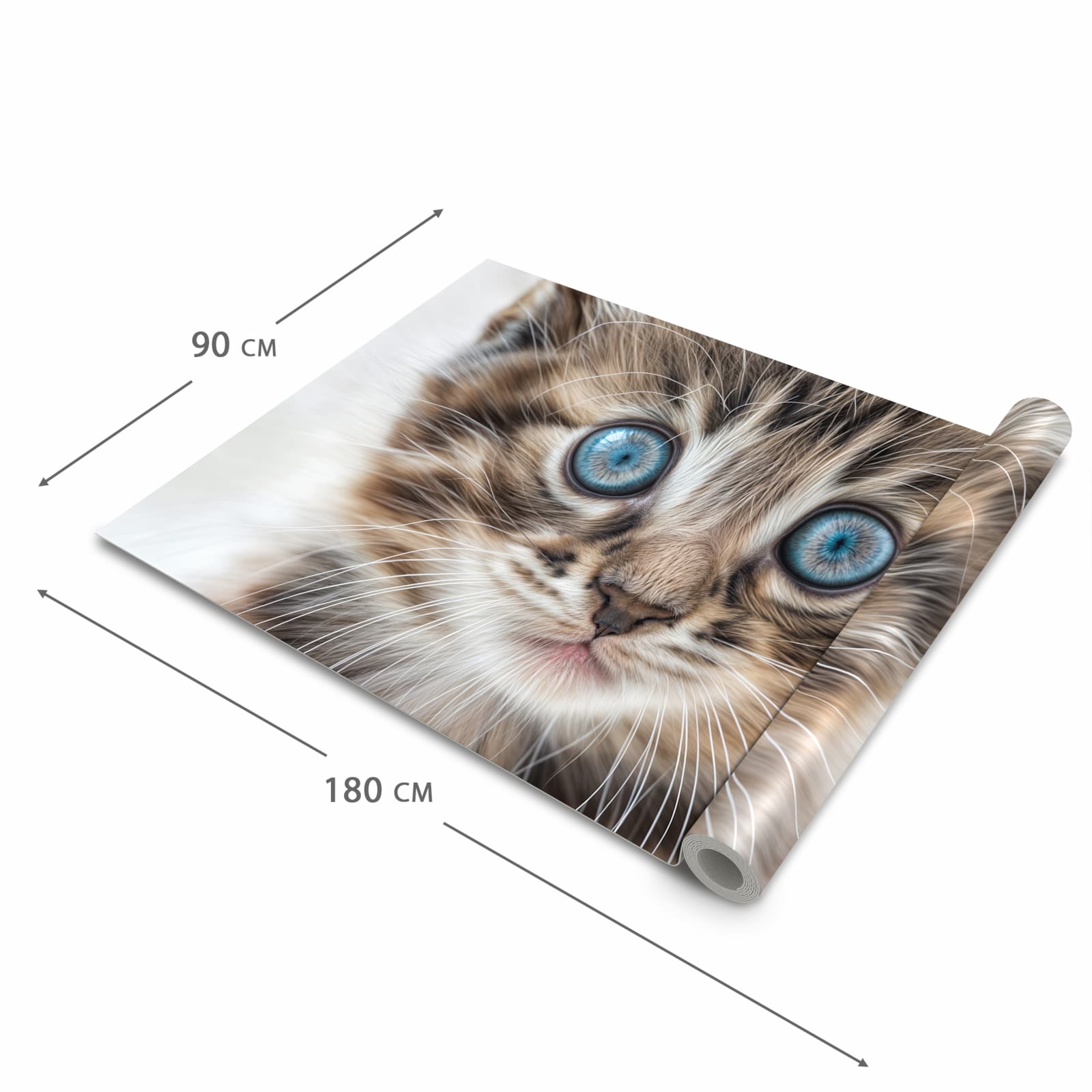 Geräuschdämpfender Küchenteppich mit Motiv Blaue Augen Kätzchen in der Grösse 60x150 cm