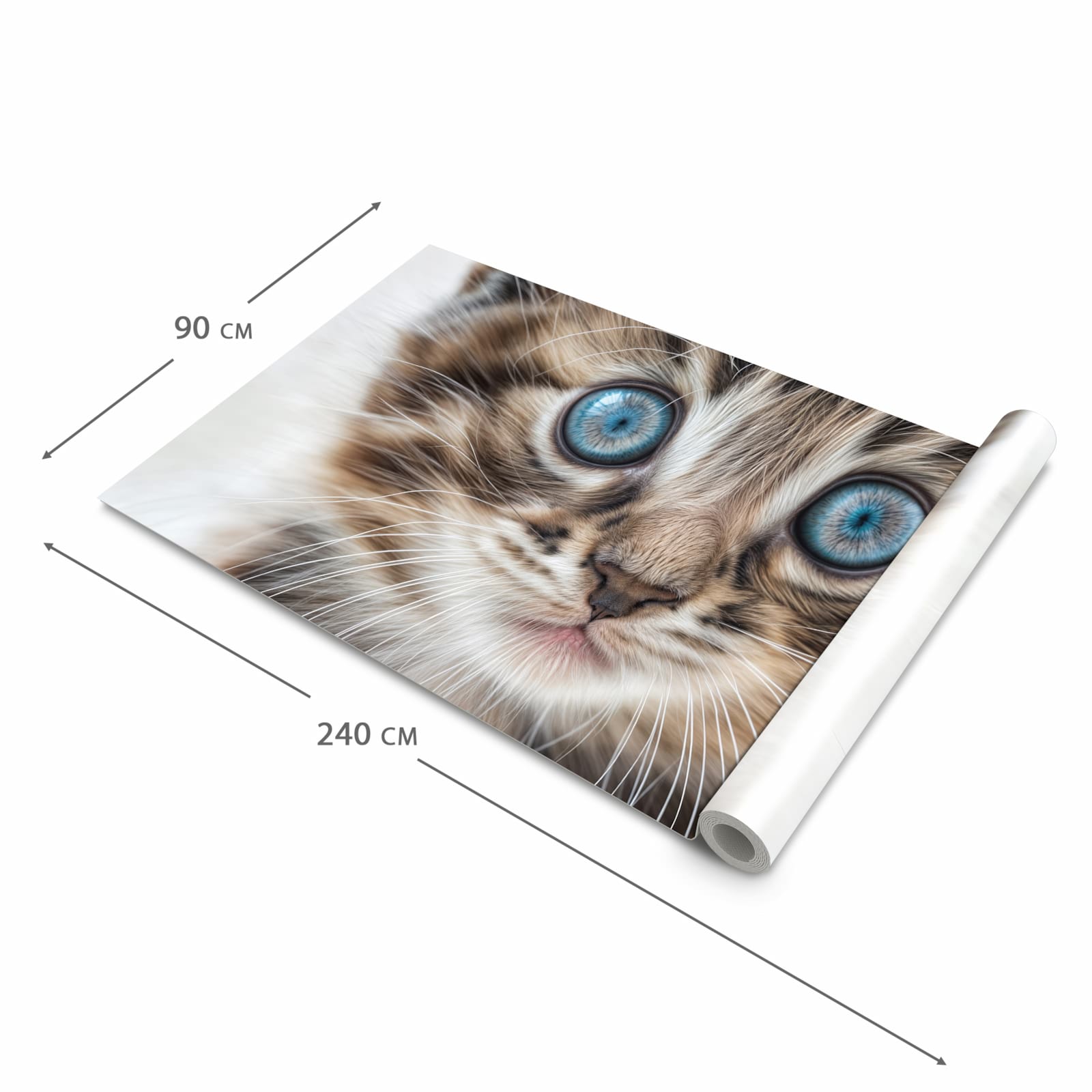 Abriebfester Küchenteppich mit Motiv Blaue Augen Kätzchen in der Grösse 60x150 cm