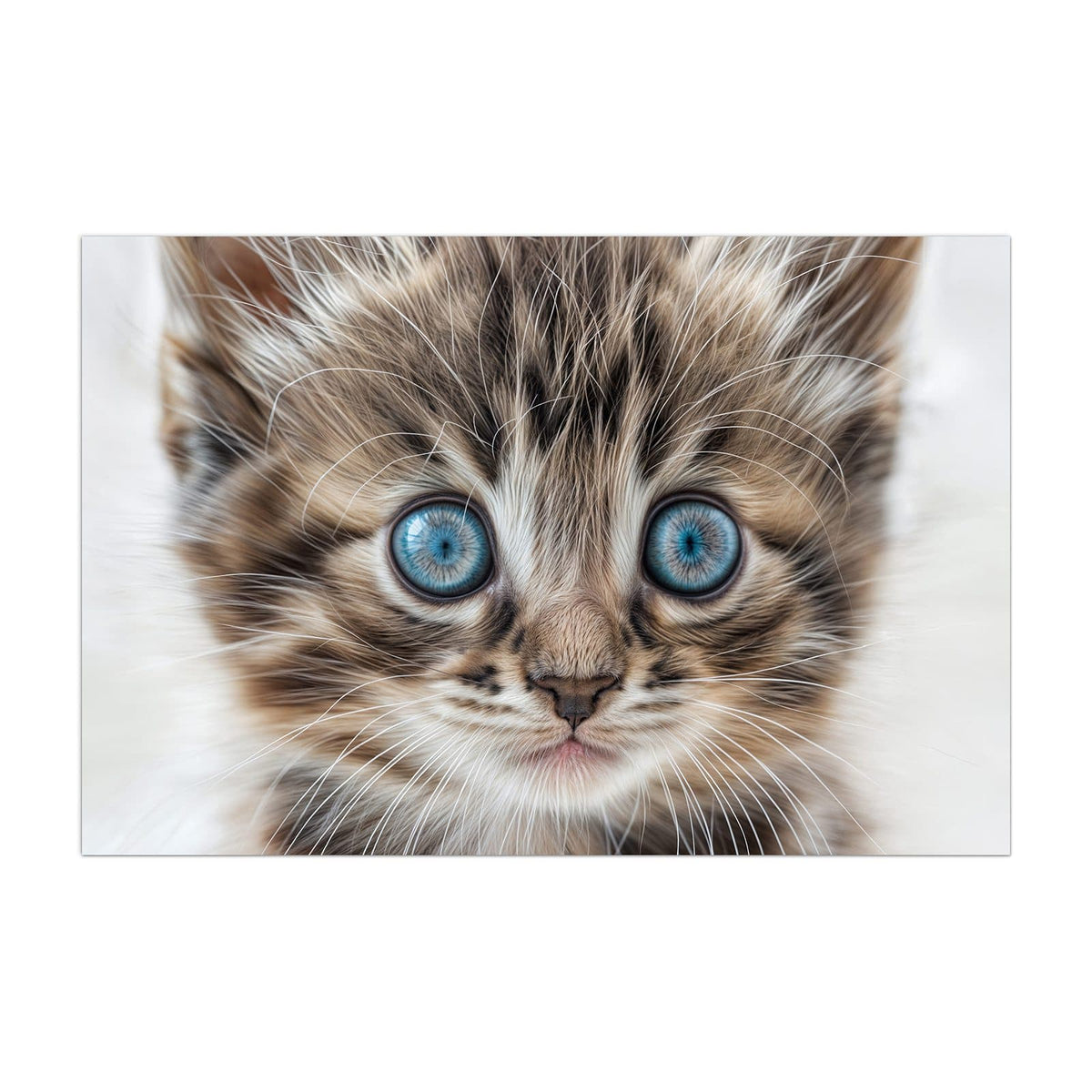 Küchenrückwand aus Glas Blauäugiges Kätzchen im Hochformat, Motiv bildfüllend von vorn