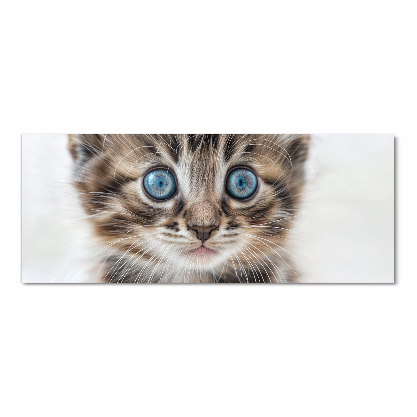 Geräuschdämpfender Küchenteppich mit Motiv Blaue Augen Kätzchen in Frontansicht