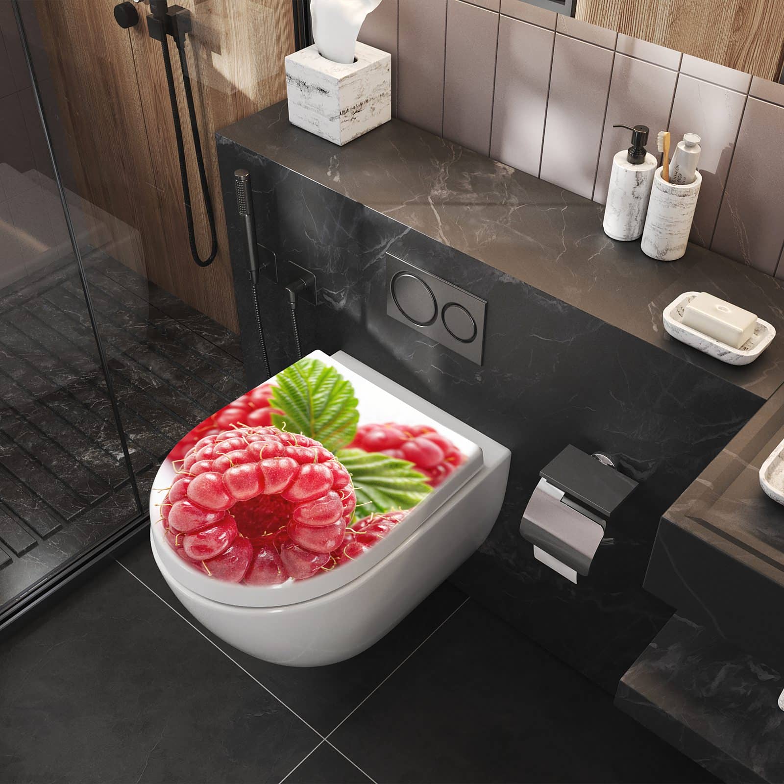 WC-Sitz mit Absenkautomatik Himbeeren von Frische
