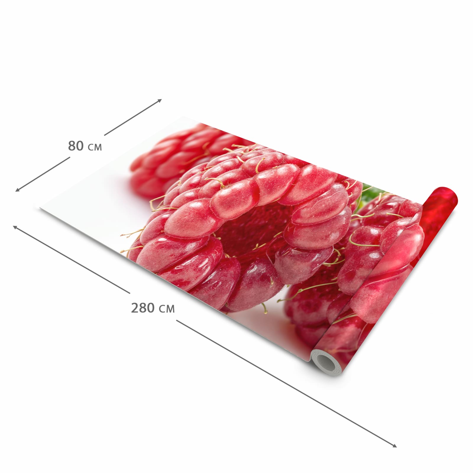 Geräuschdämpfender Küchenteppich mit Motiv Himbeeren von Frische in der Grösse 60x120 cm