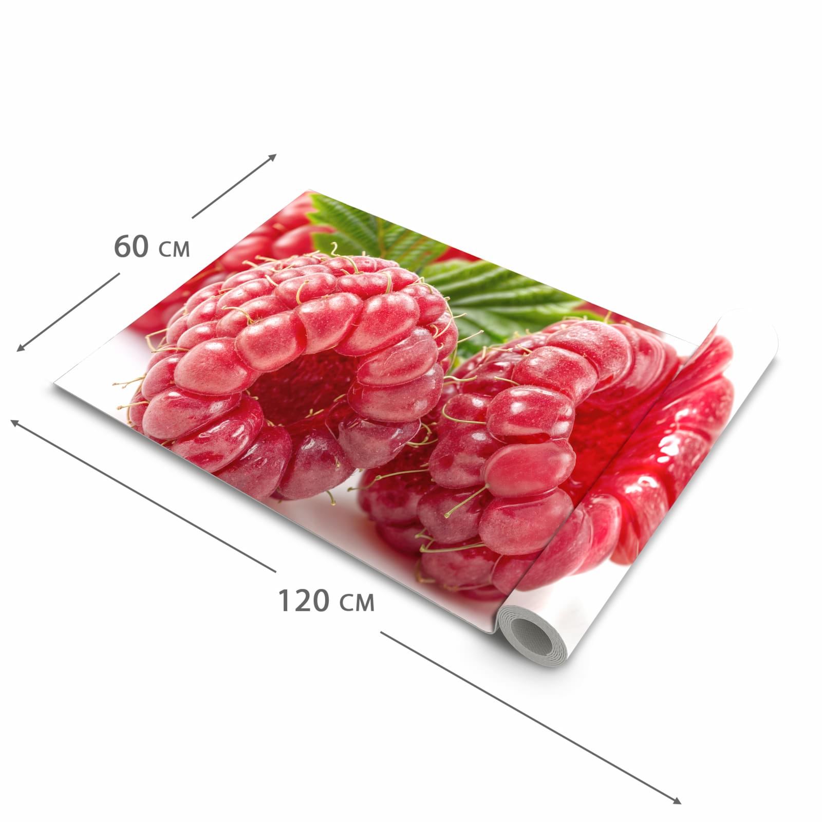 Rutschfester Küchenläufer mit Motiv Himbeeren von Frische in der Grösse 60x120 cm