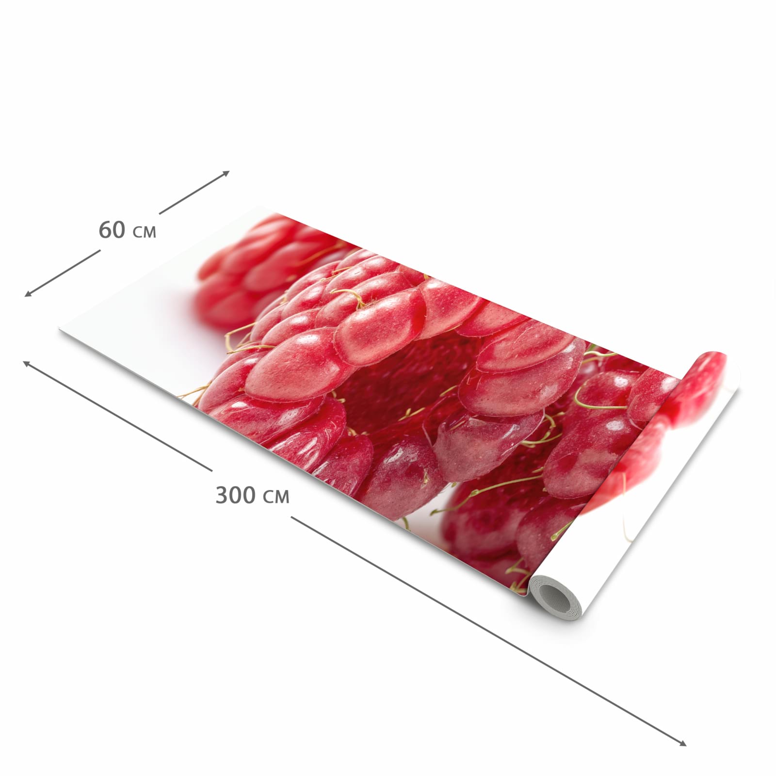 Farbbeständiger abwaschbarer Küchenläufer mit Motiv Himbeeren von Frische in der Größe 60x120 cm