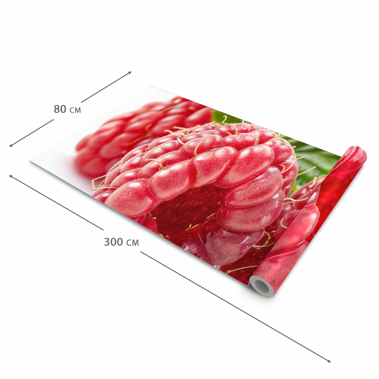 Abriebfester Küchenteppich mit Motiv Himbeeren von Frische in der Grösse 60x120 cm