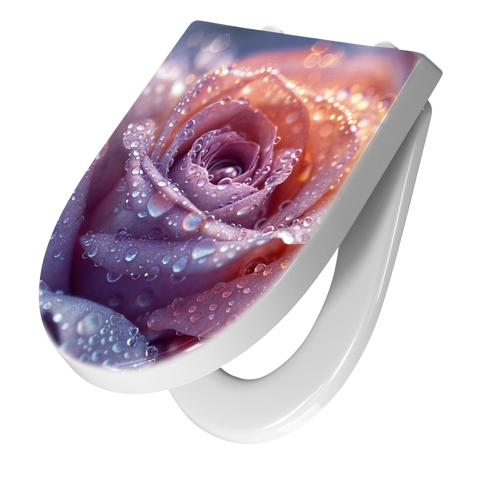 WC-Sitz mit Absenkautomatik Nasser Blumenglanz