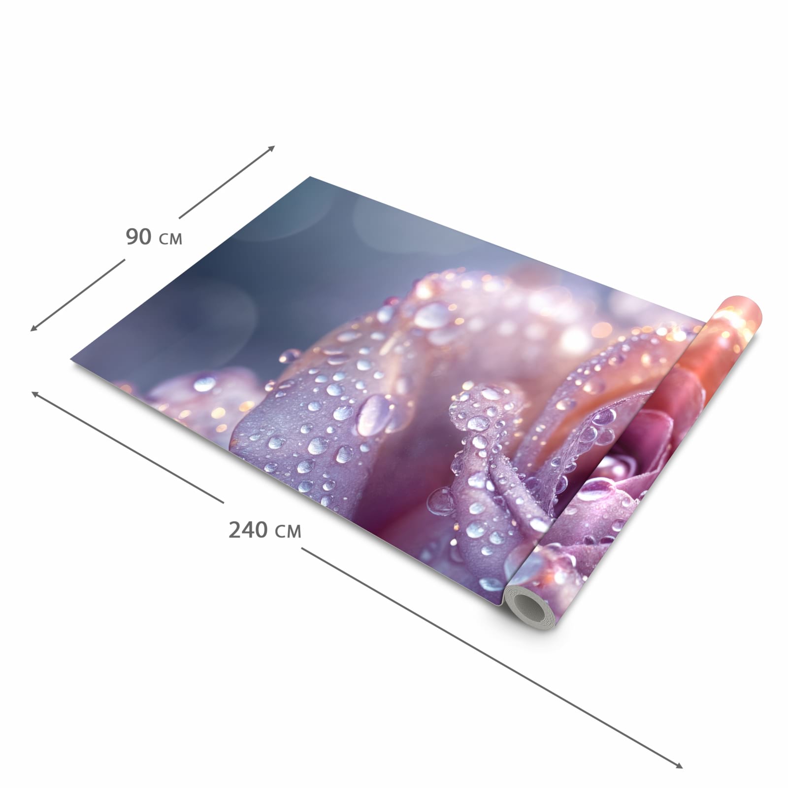 Langlebiger Küchenläufer mit Motiv Nasser Blumenglanz in der Grösse 90x240 cm