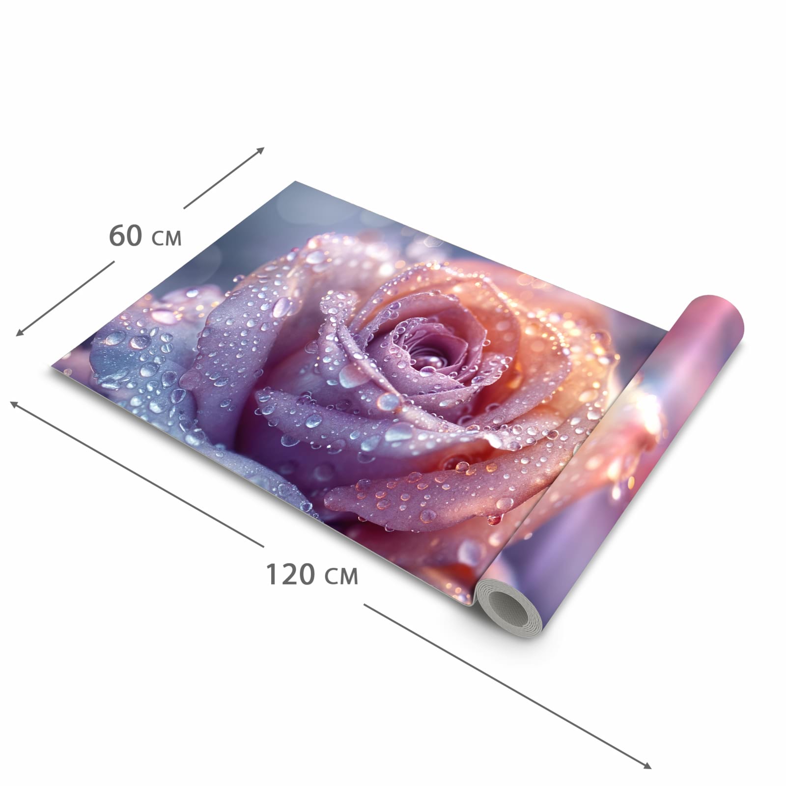 Schmutzabweisender Läufer Eingangsbereich mit Motiv Nasser Blumenglanz in der Grösse 90x240 cm