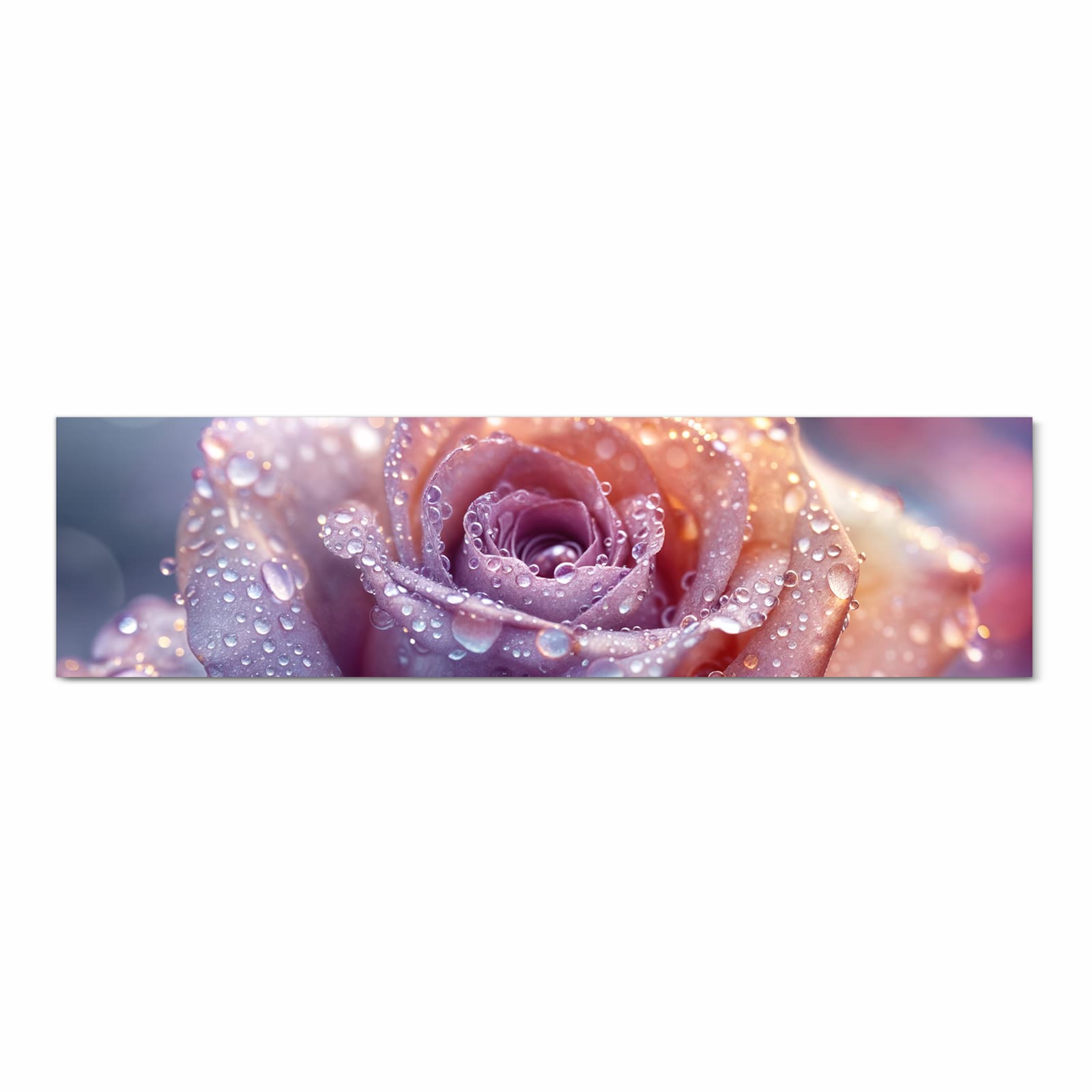 Flacher waschbarer Küchenteppich mit Motiv Nasser Blumenglanz in Frontansicht