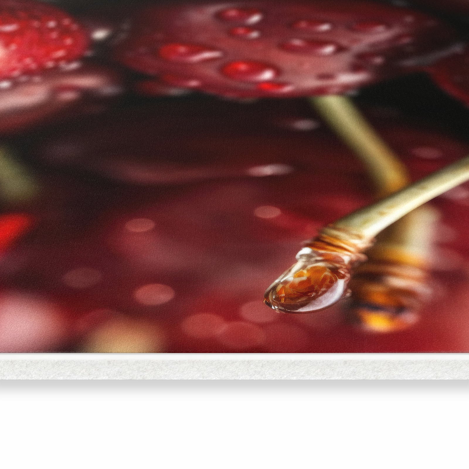 Bodenschonender Küchenläufer mit Motiv Reife Kirschen in seitlicher Ansicht