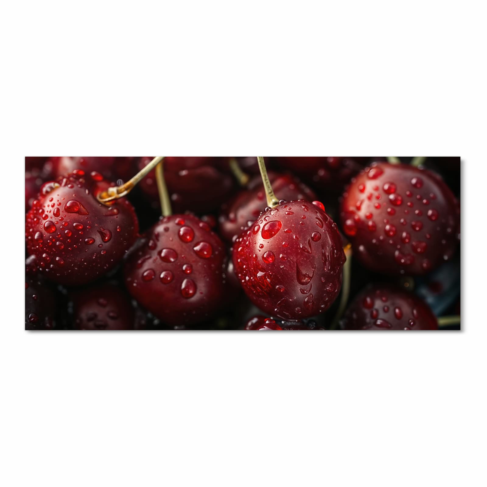 Langlebiger Küchenläufer mit Motiv Reife Kirschen in Frontansicht für moderne Küchen