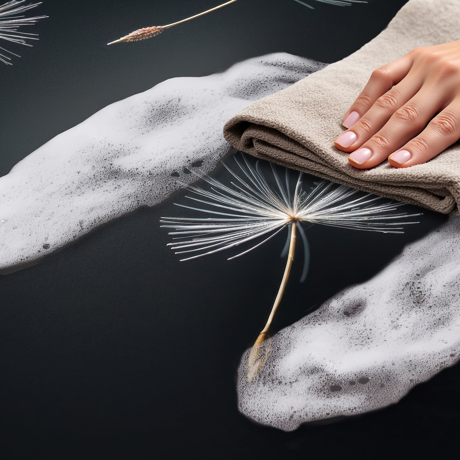 Waschbarer dünner Teppich mit Motiv Pusteblume bei Wind für einfach zu Reinigung