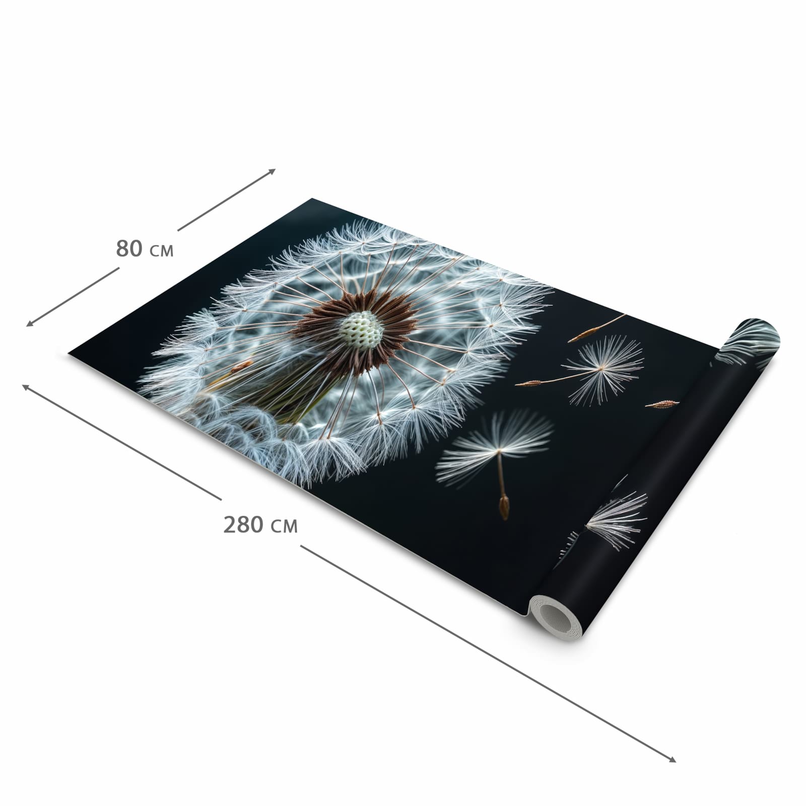 Waschbarer Küchenteppich mit Motiv Pusteblume bei Wind in der Grösse 90x180 cm