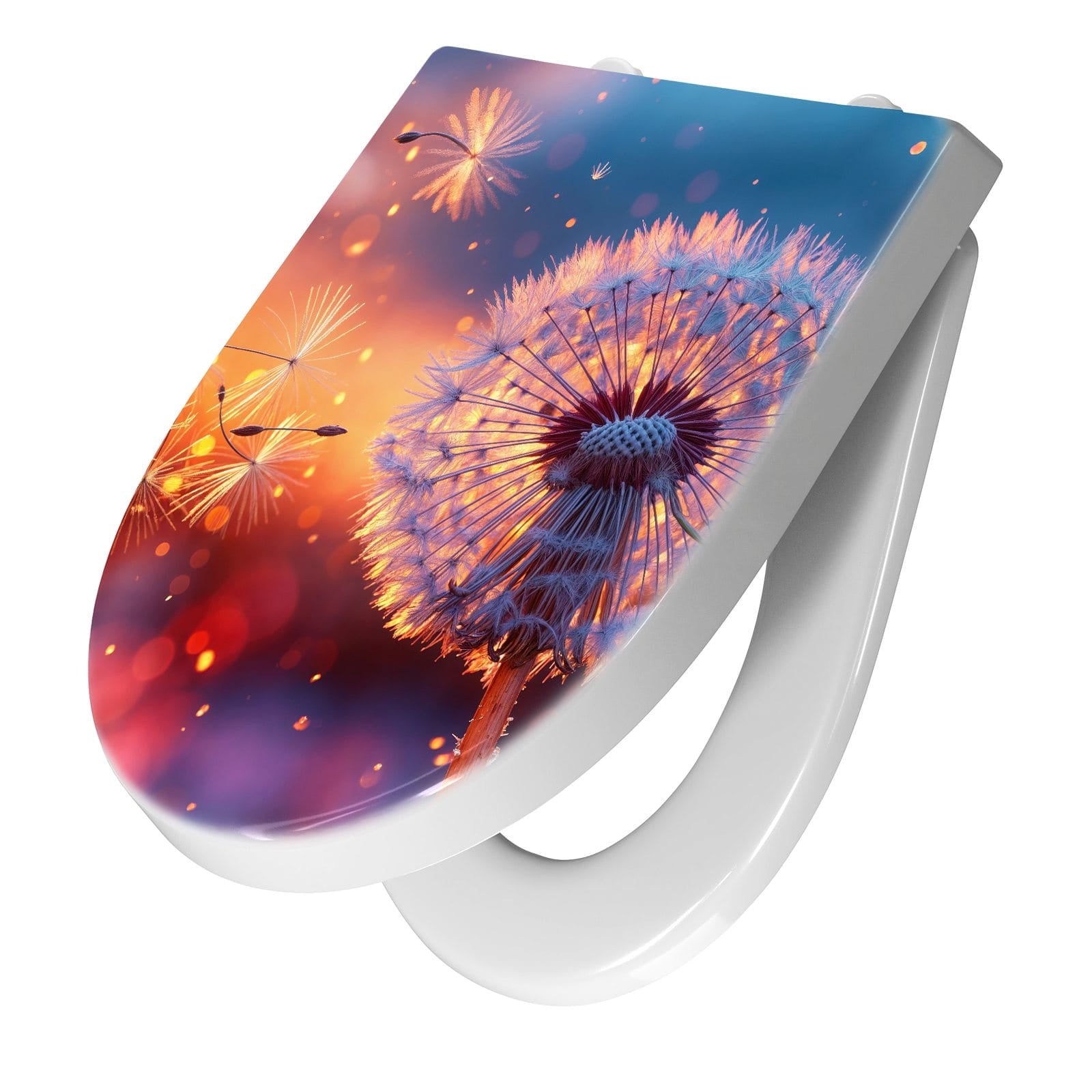 WC-Sitz mit Absenkautomatik Pusteblume Sonnenuntergang