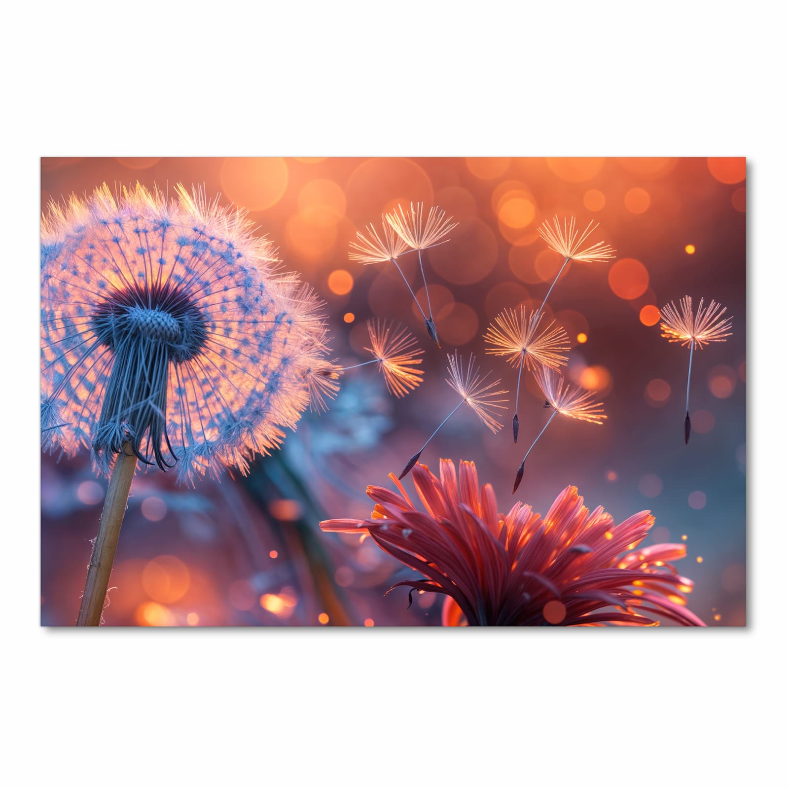 Langlebiger Läufer für Eingangsbereich mit Motiv Pusteblumenglühen in Frontansicht