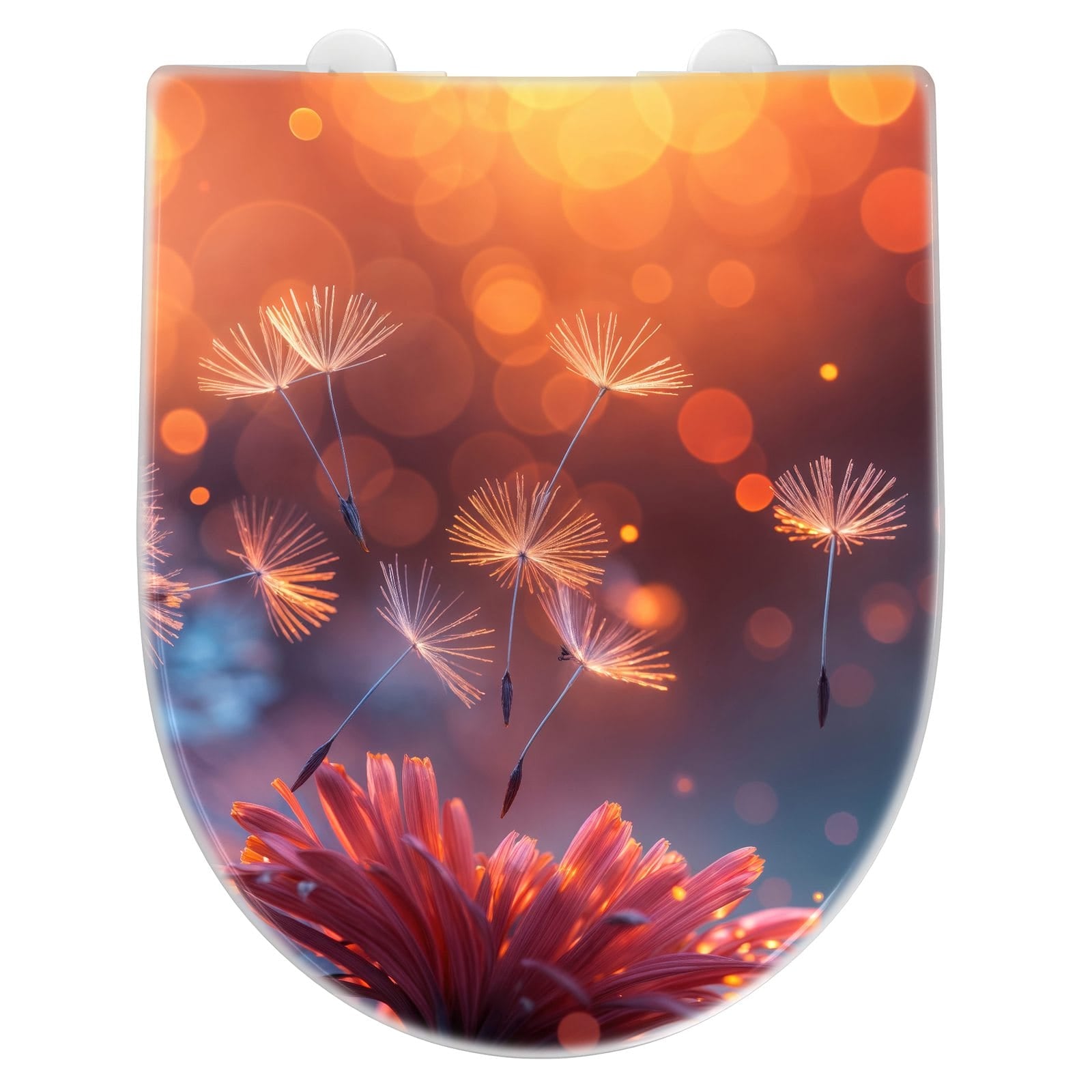 WC-Sitz mit Absenkautomatik Pusteblumenglühen