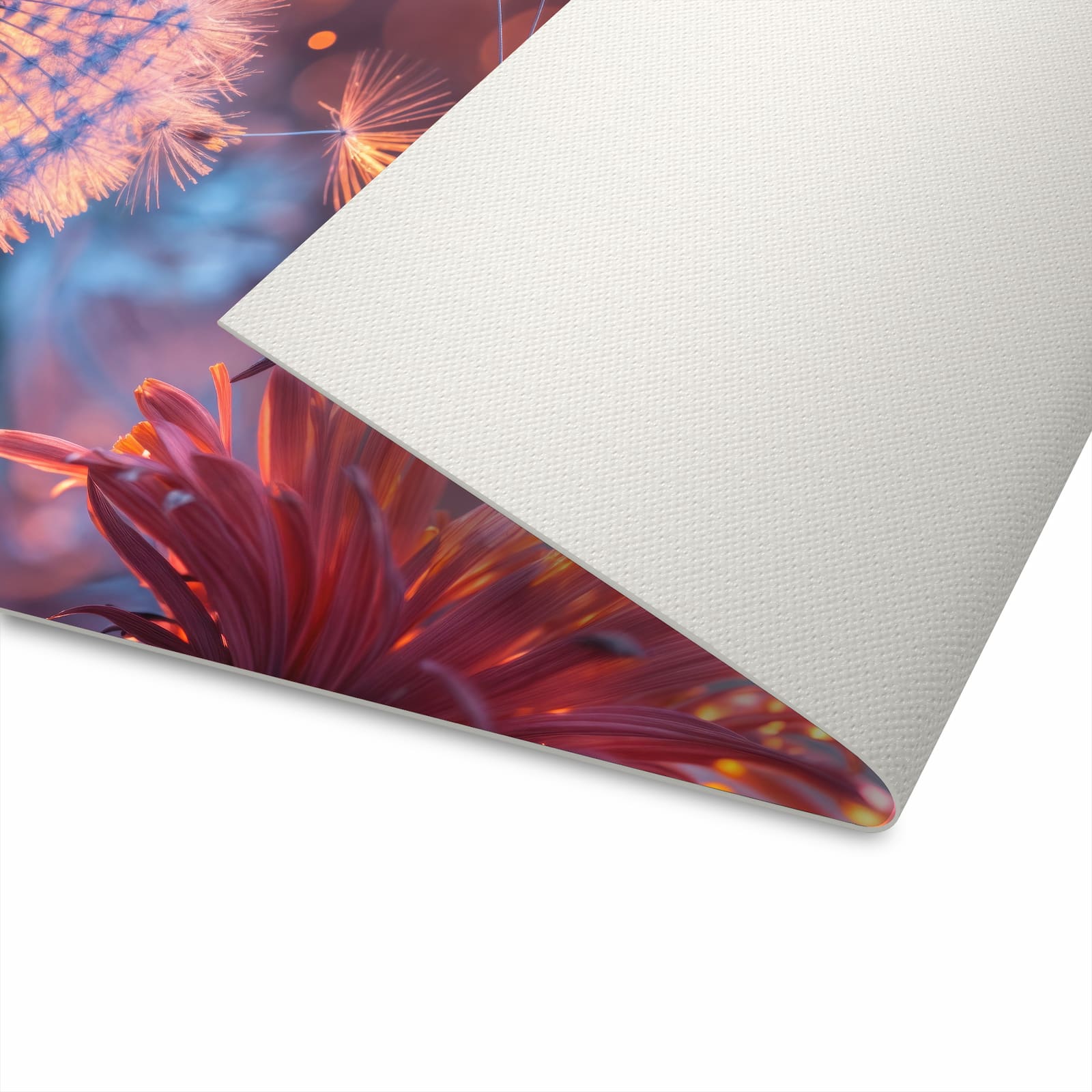 Langlebiger Küchenteppich mit Motiv Pusteblumenglühen in moderner Küche