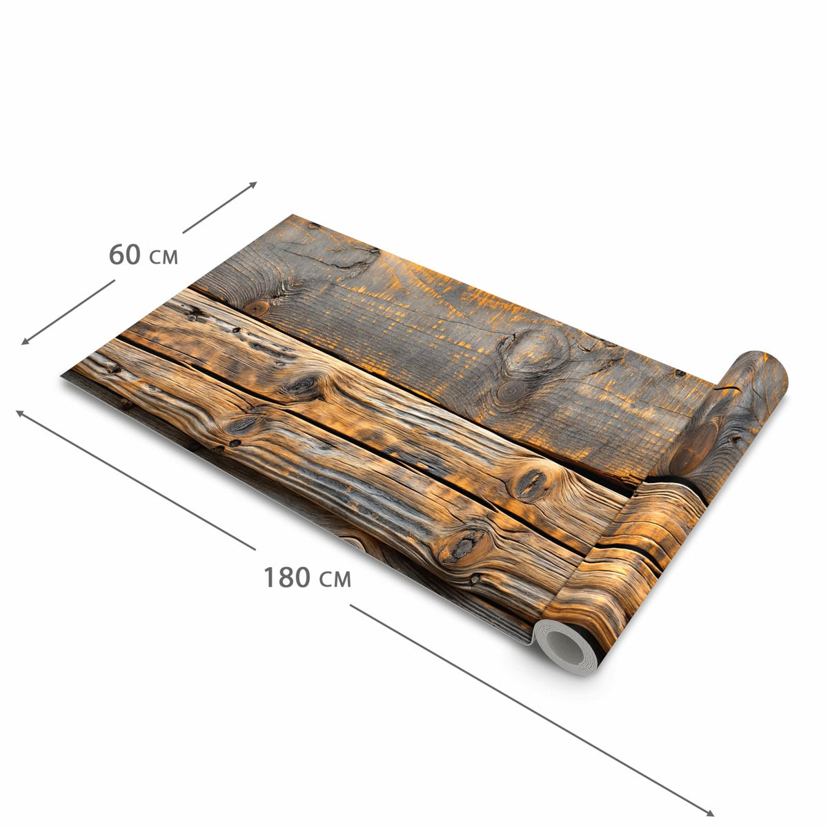 Zeitsparender Küchenläufer mit Motiv Holzmuster Planken in der Grösse 80x300 cm
