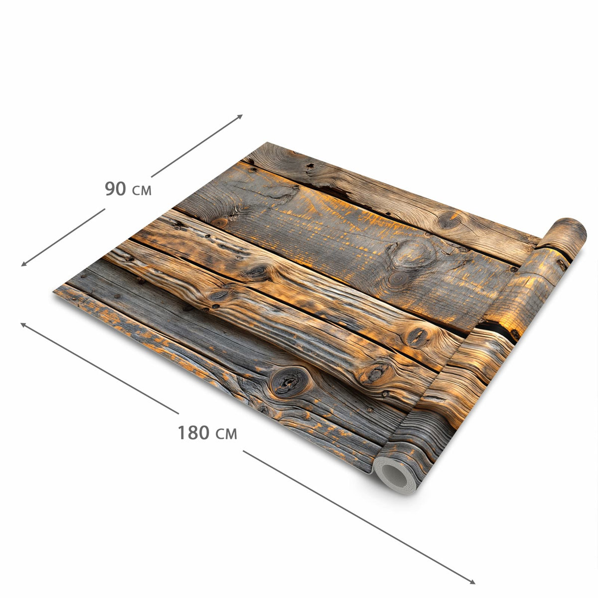 Langlebiger Läufer Eingangsbereich mit Motiv Holzmuster Planken in der Größe 80x300 cm