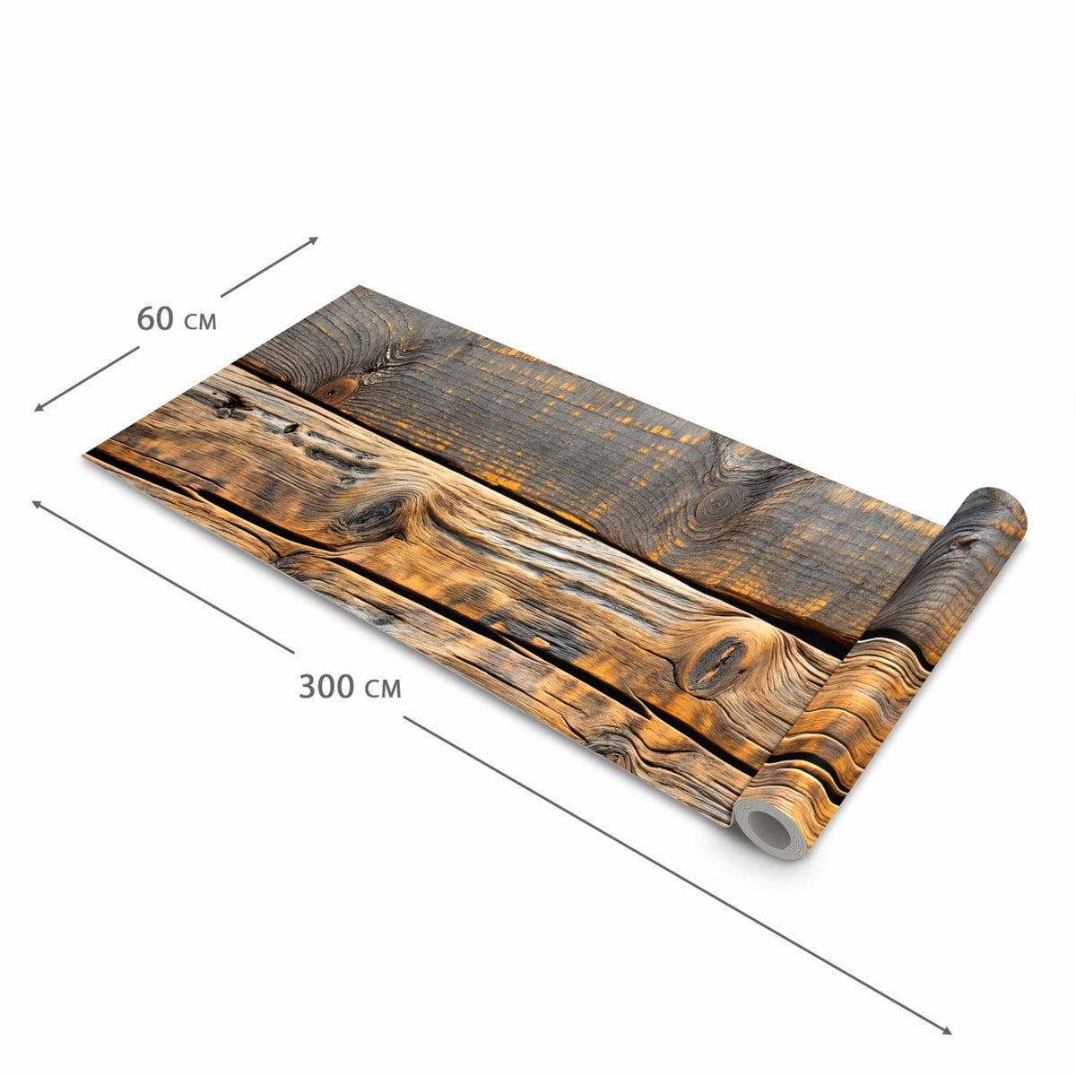 UV-beständiger Küchenläufer mit Motiv Holzmuster Planken in der Grösse 80x300 cm