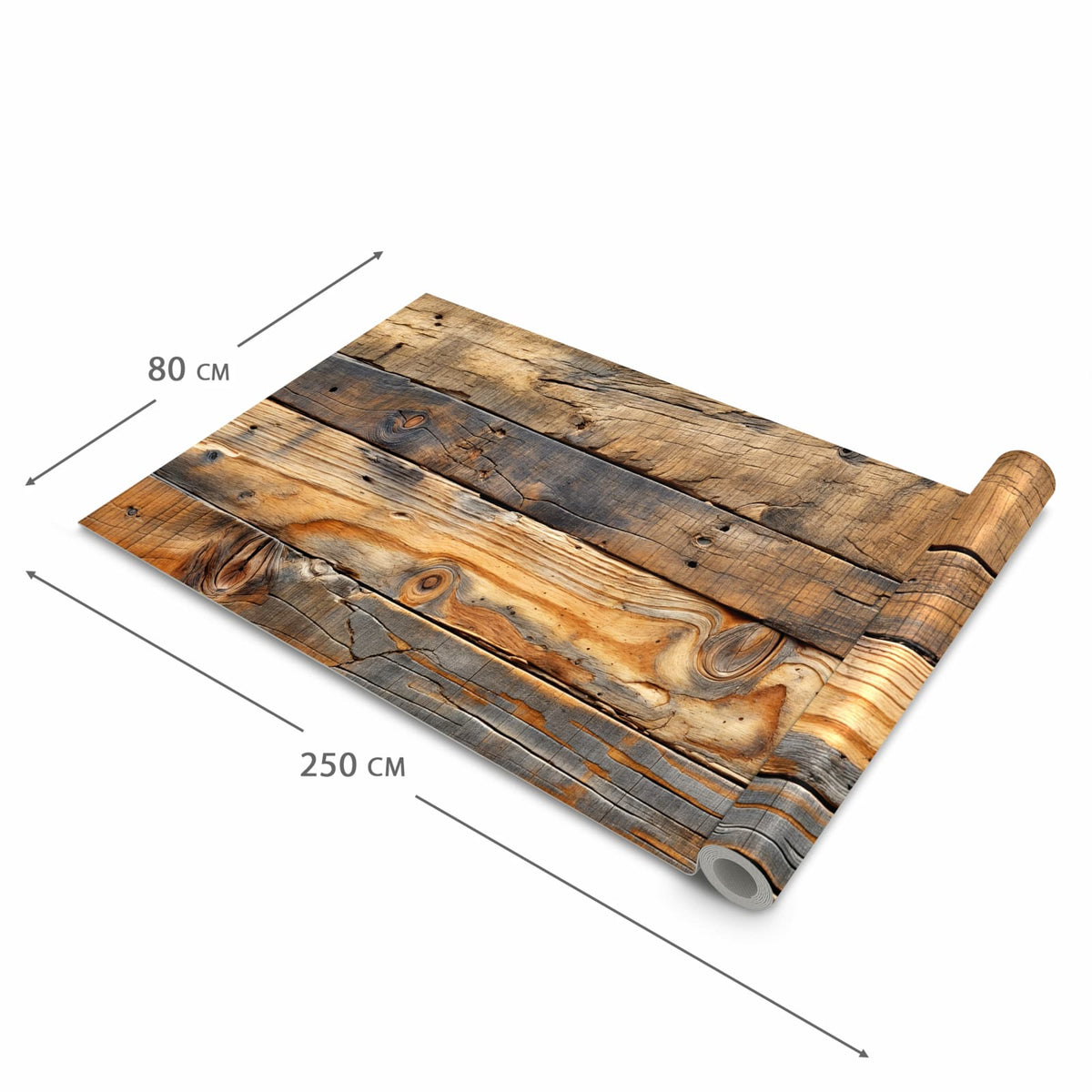 Feuchtigkeitsresistenter Teppich für die Küche mit Motiv Holzwandoptik in der Grösse 80x280 cm