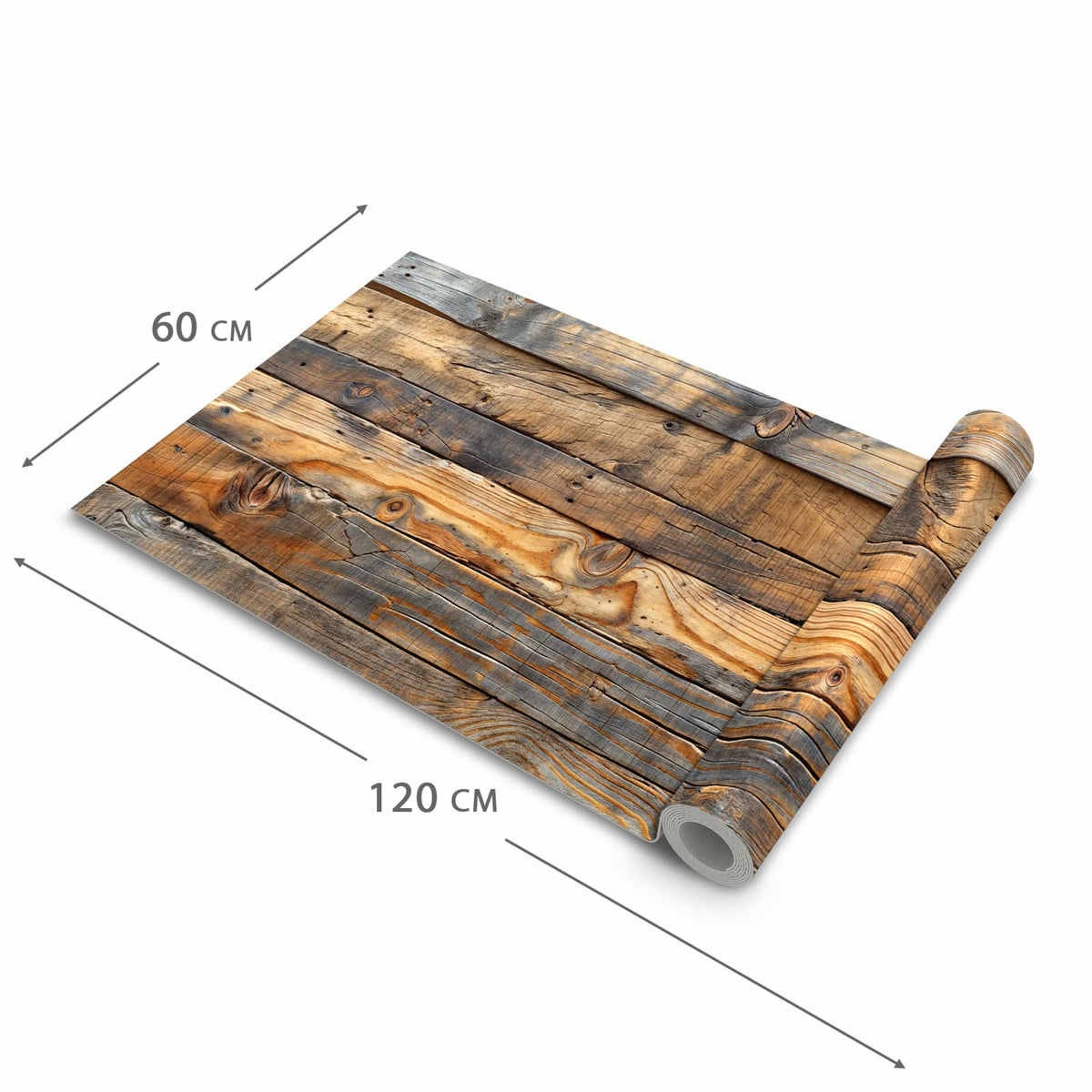 Waschbarer rutschfester Küchenläufer mit Motiv Holzwandoptik in der Grösse 80x280 cm