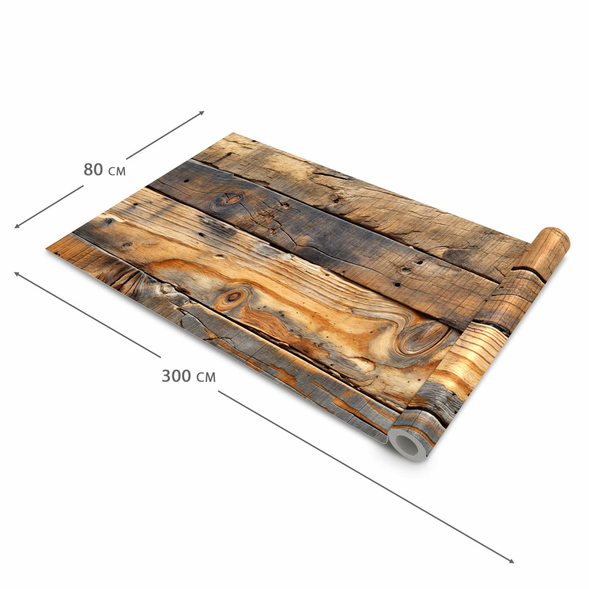 Küchenläufer mit Motiv Holzwandoptik in der Grösse 80x280 cm für Ordnung & Übersicht
