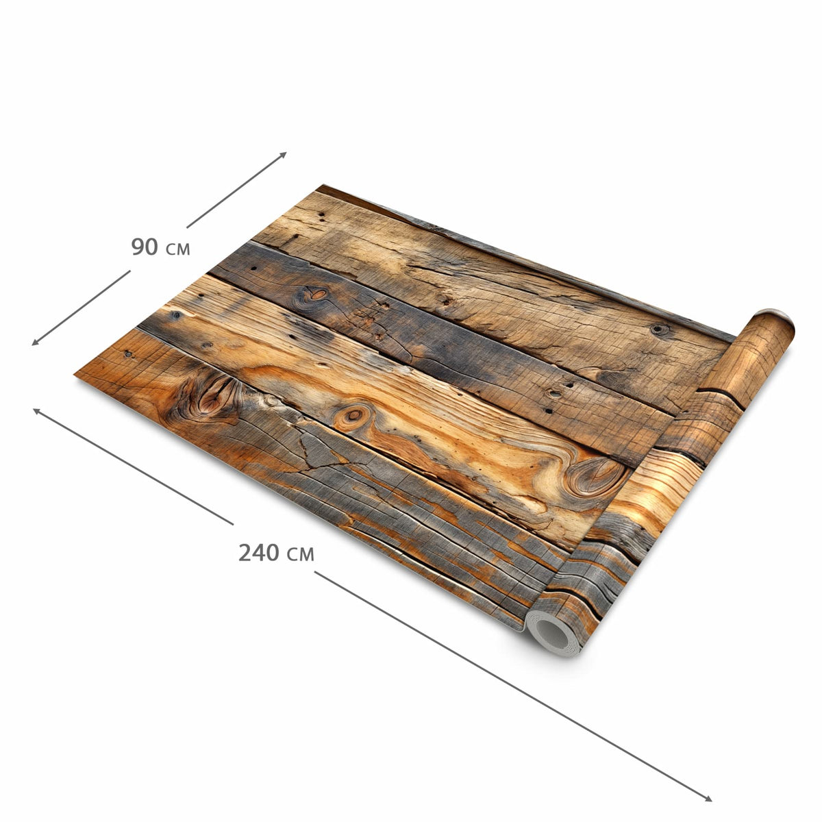 Farbbeständiger Läufer für die Küche mit Motiv Holzwandoptik in der Grösse 80x280 cm
