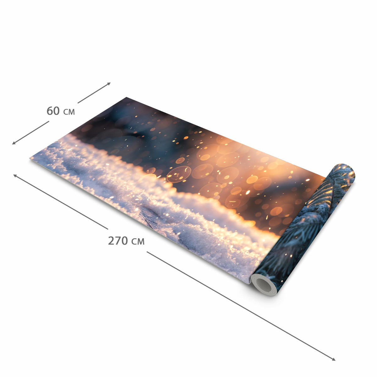 Komfortabler Küchenläufer mit Motiv Winterzweig Schnee in der Grösse 80x280 cm