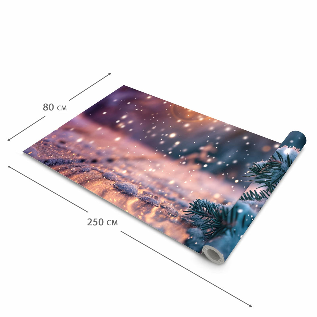 Organisierender Küchenläufer mit Motiv Winterzauber in der Grösse 80x250 cm