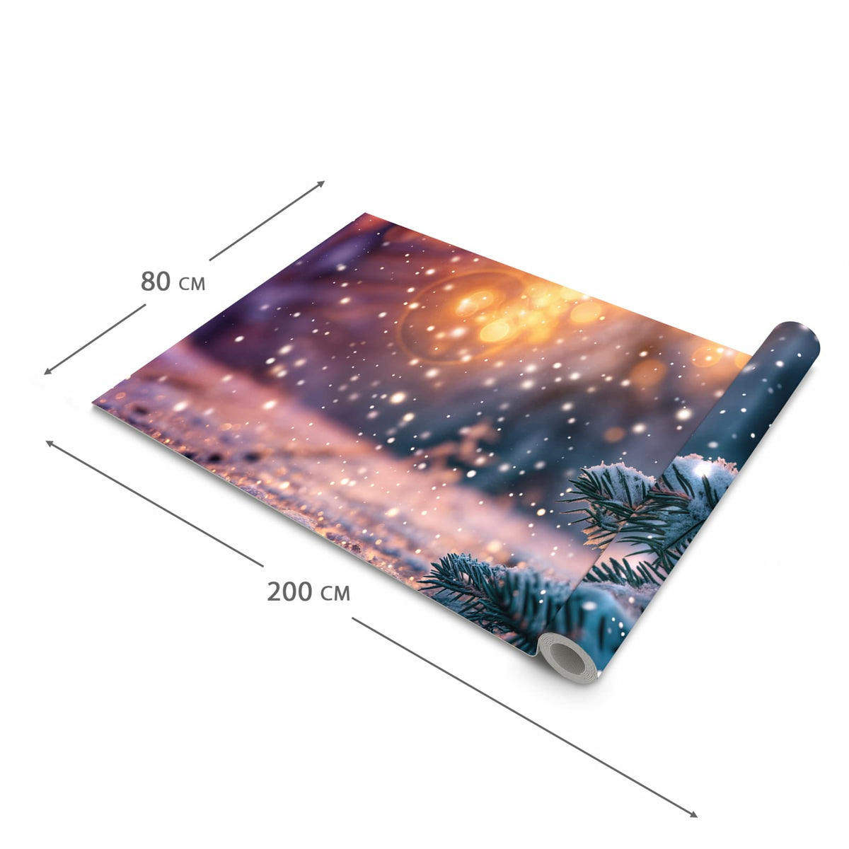 Bodenschonender waschbarer Küchenteppich mit Motiv Winterzauber in der Grösse 80x250 cm