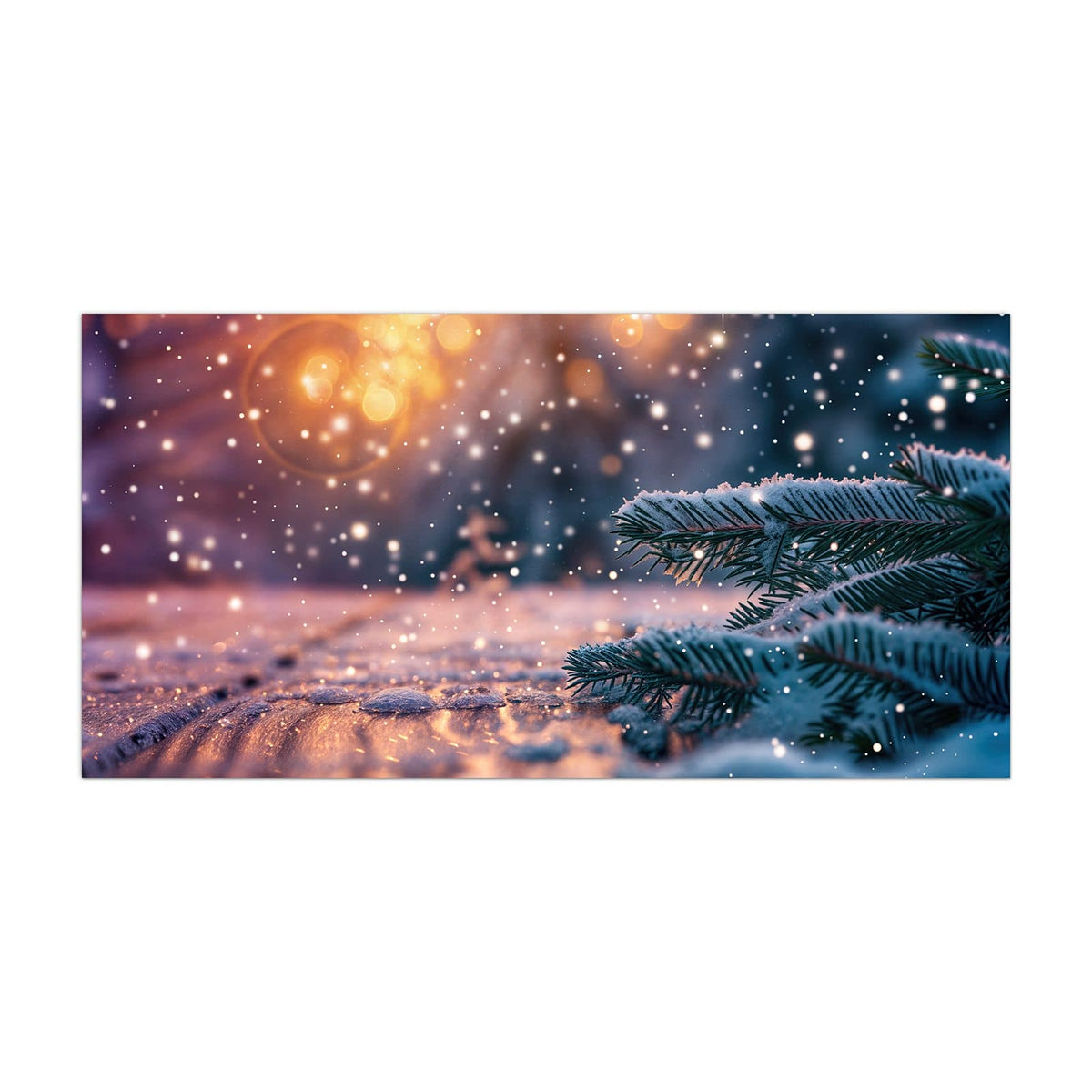 Küchenrückwand aus Glas Winterliche Tannenzweige im Hochformat, Motiv bildfüllend von vorn